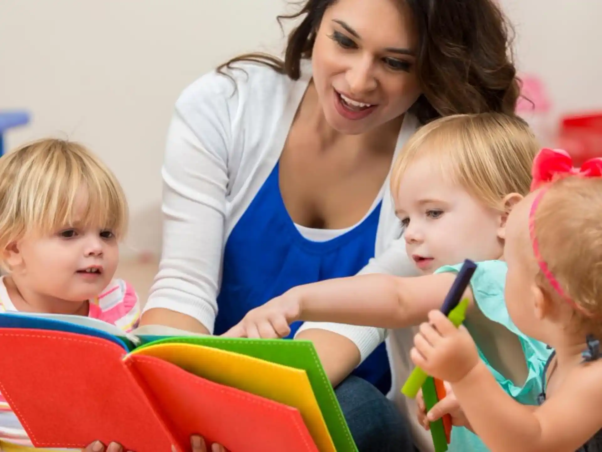 a person and several children