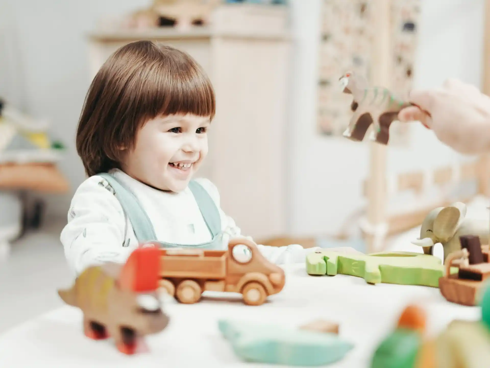a child playing with toys