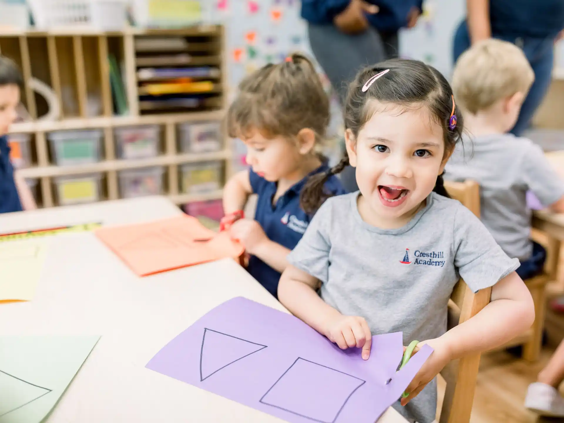 a group of children in a classroom