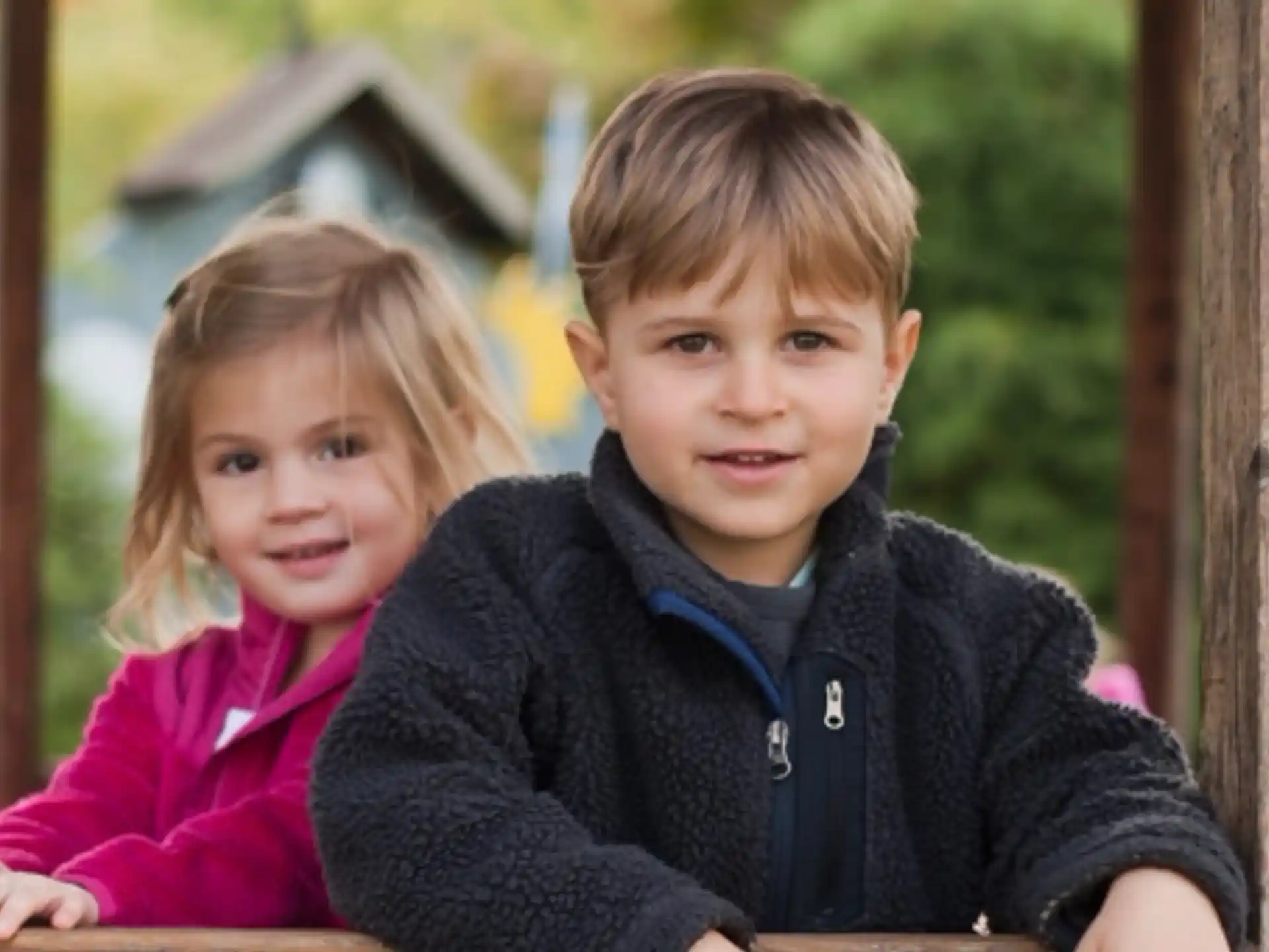 a boy and girl posing for a picture