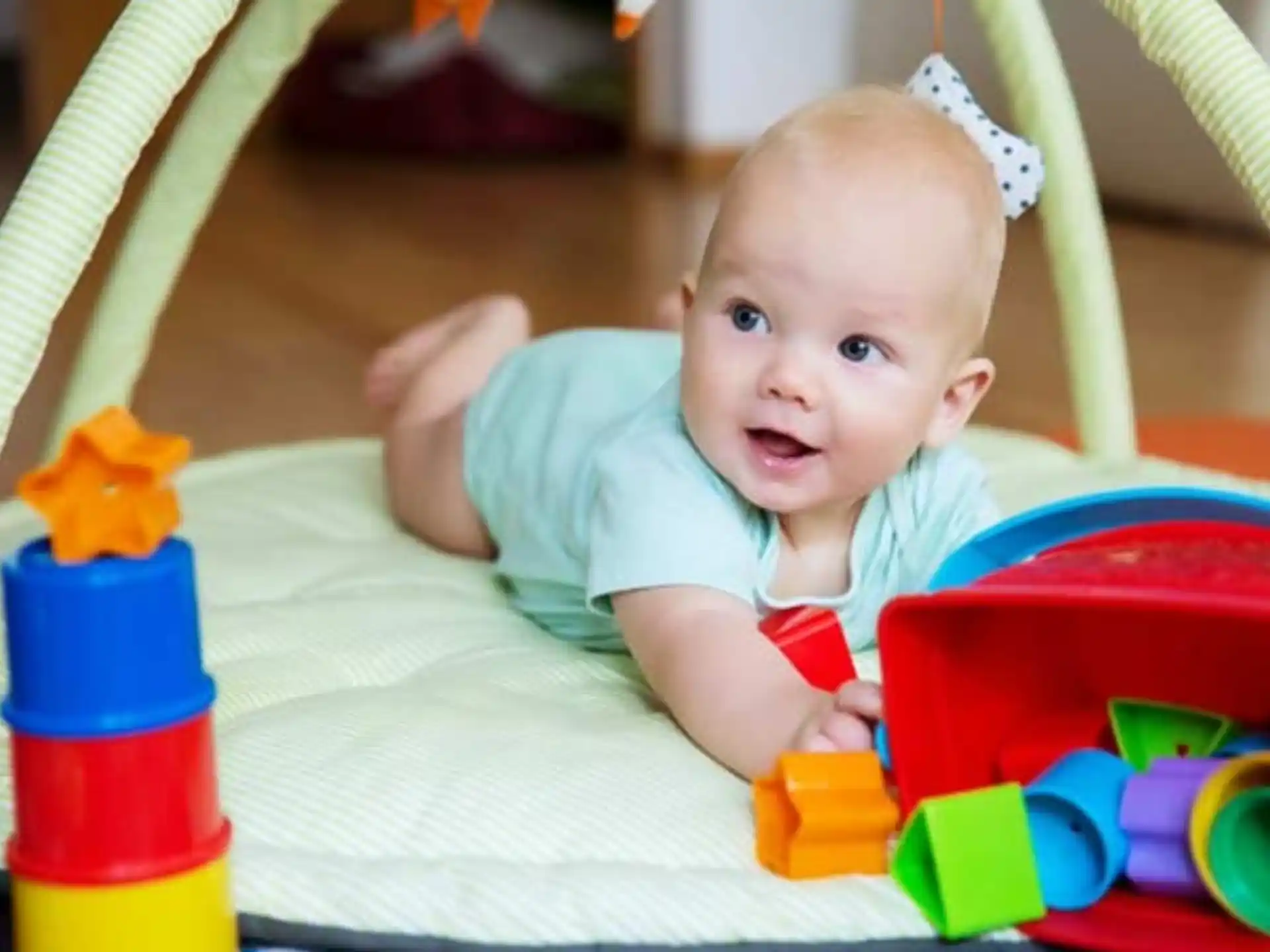 a baby in a toy car