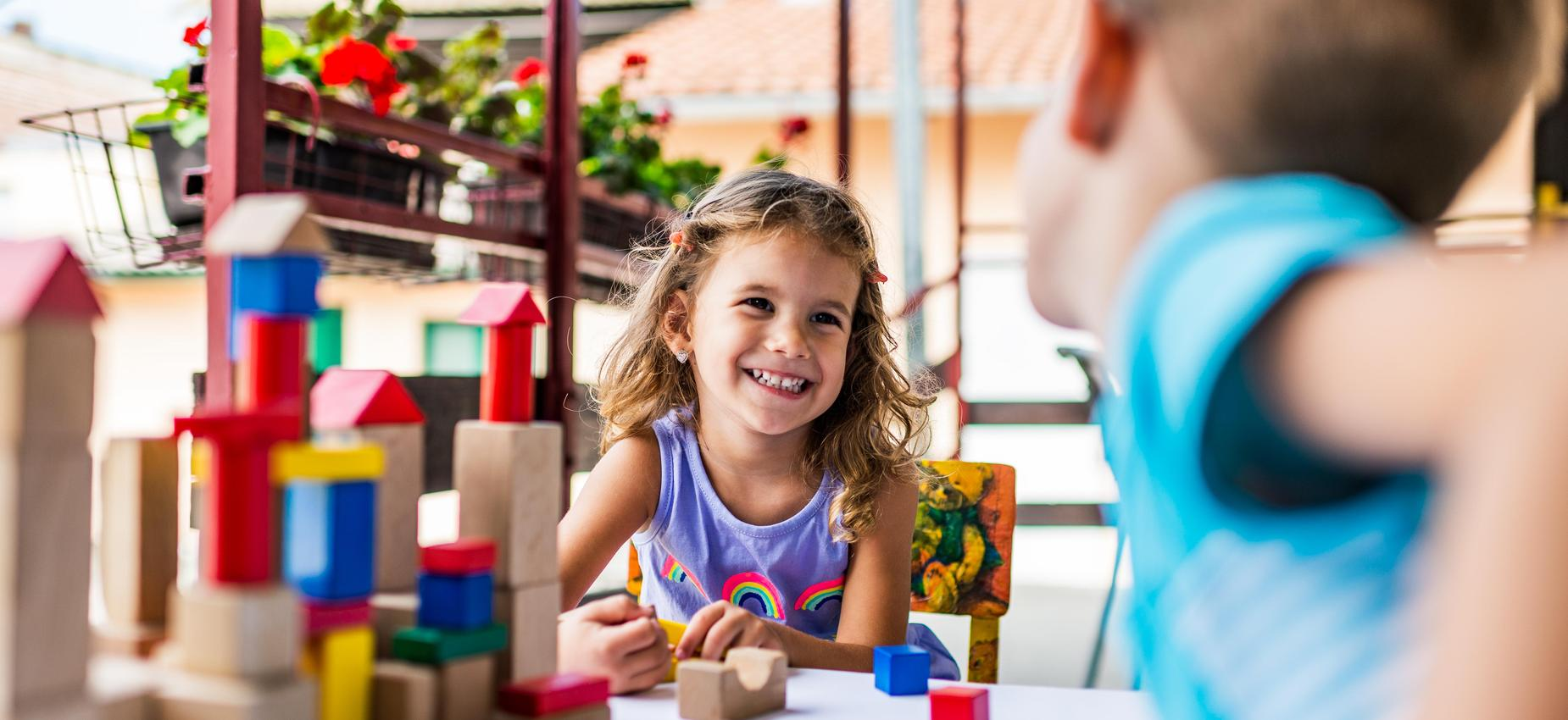 a child playing with toys