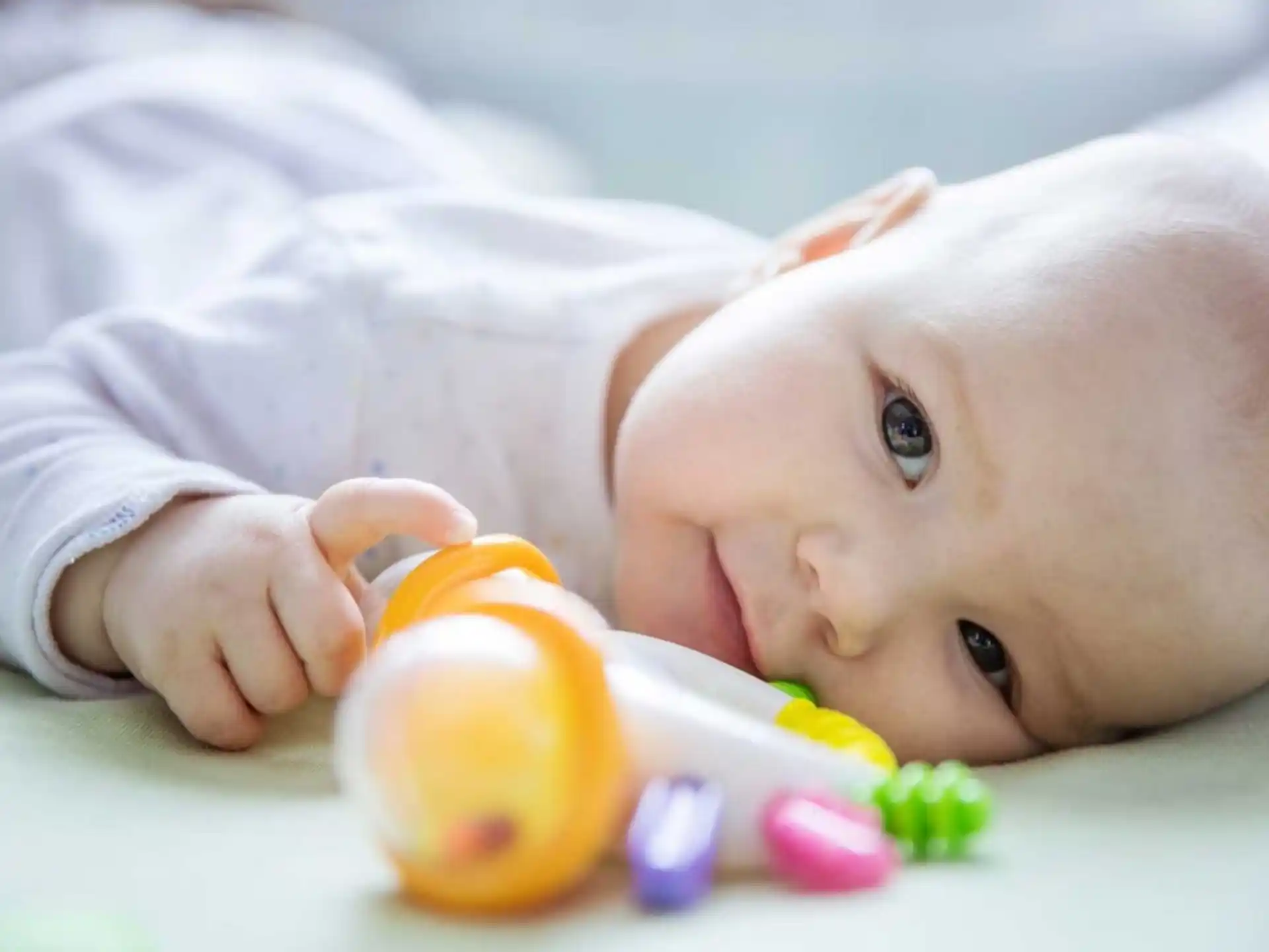 a baby with a pacifier