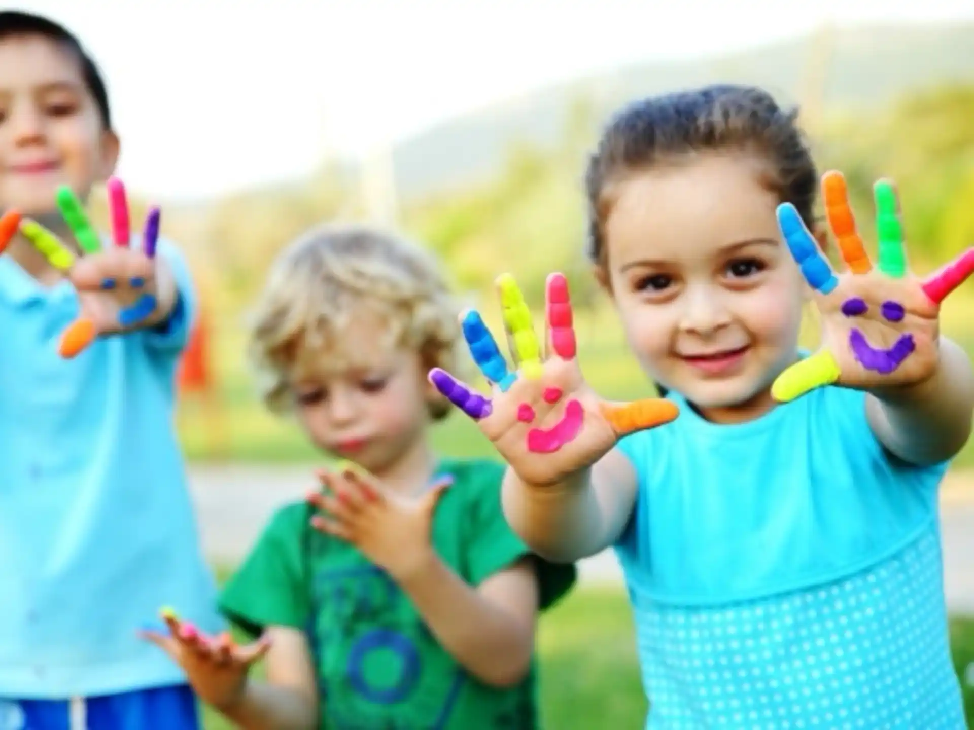 a group of kids holding toys