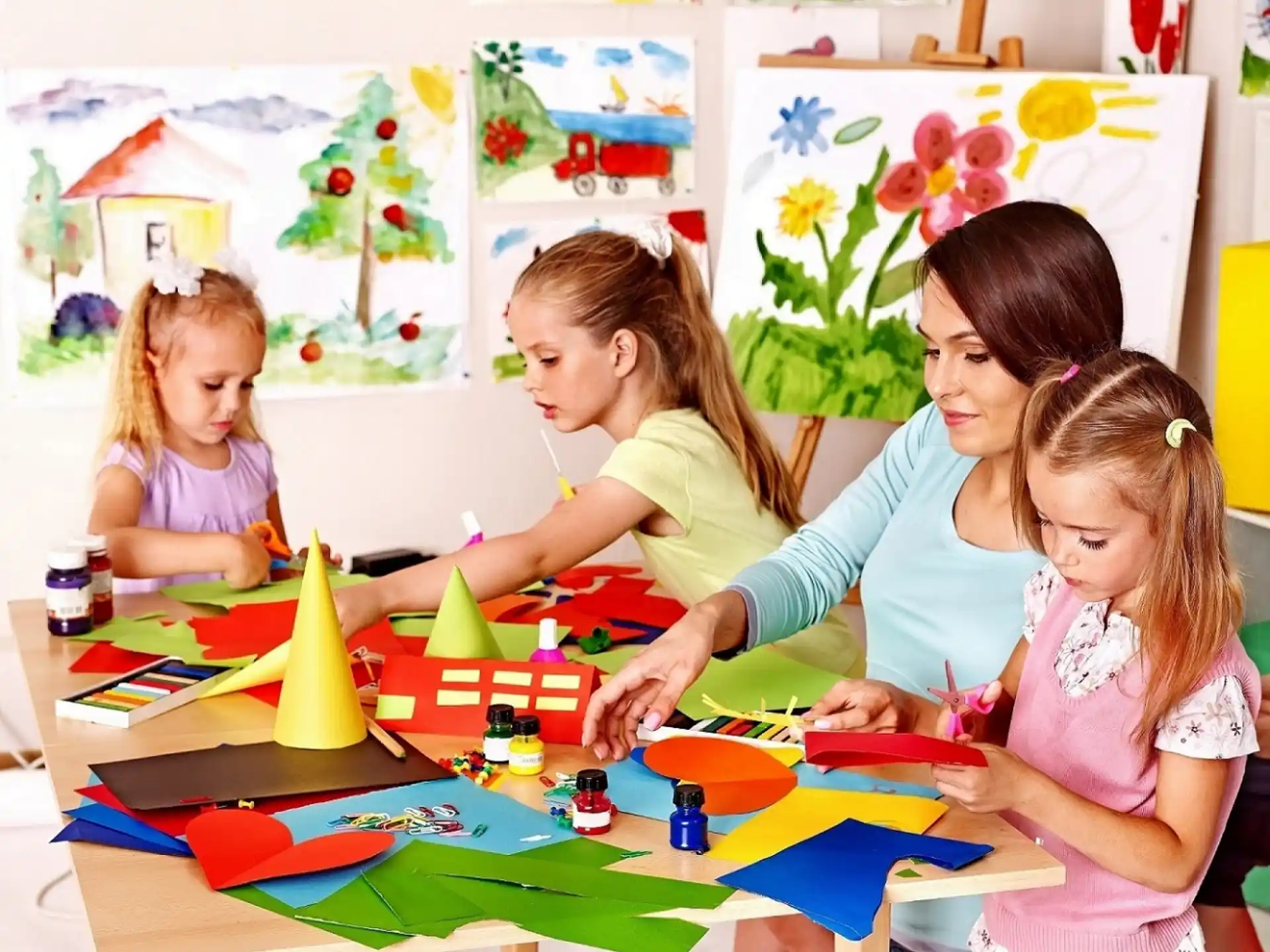 a group of children playing with toys