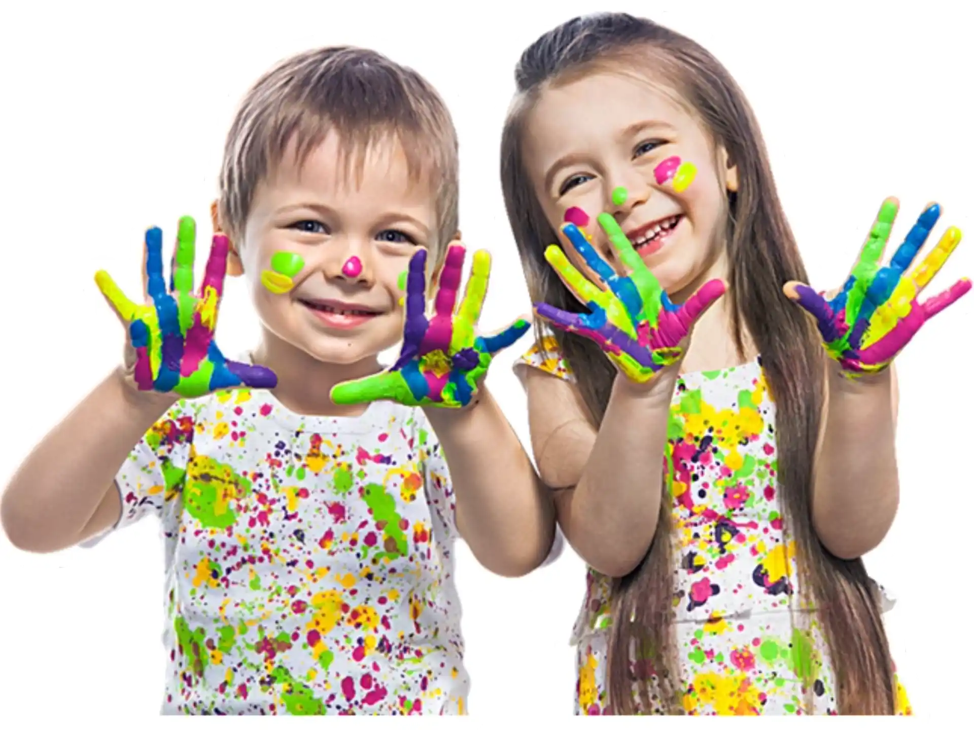 a couple of girls with painted faces