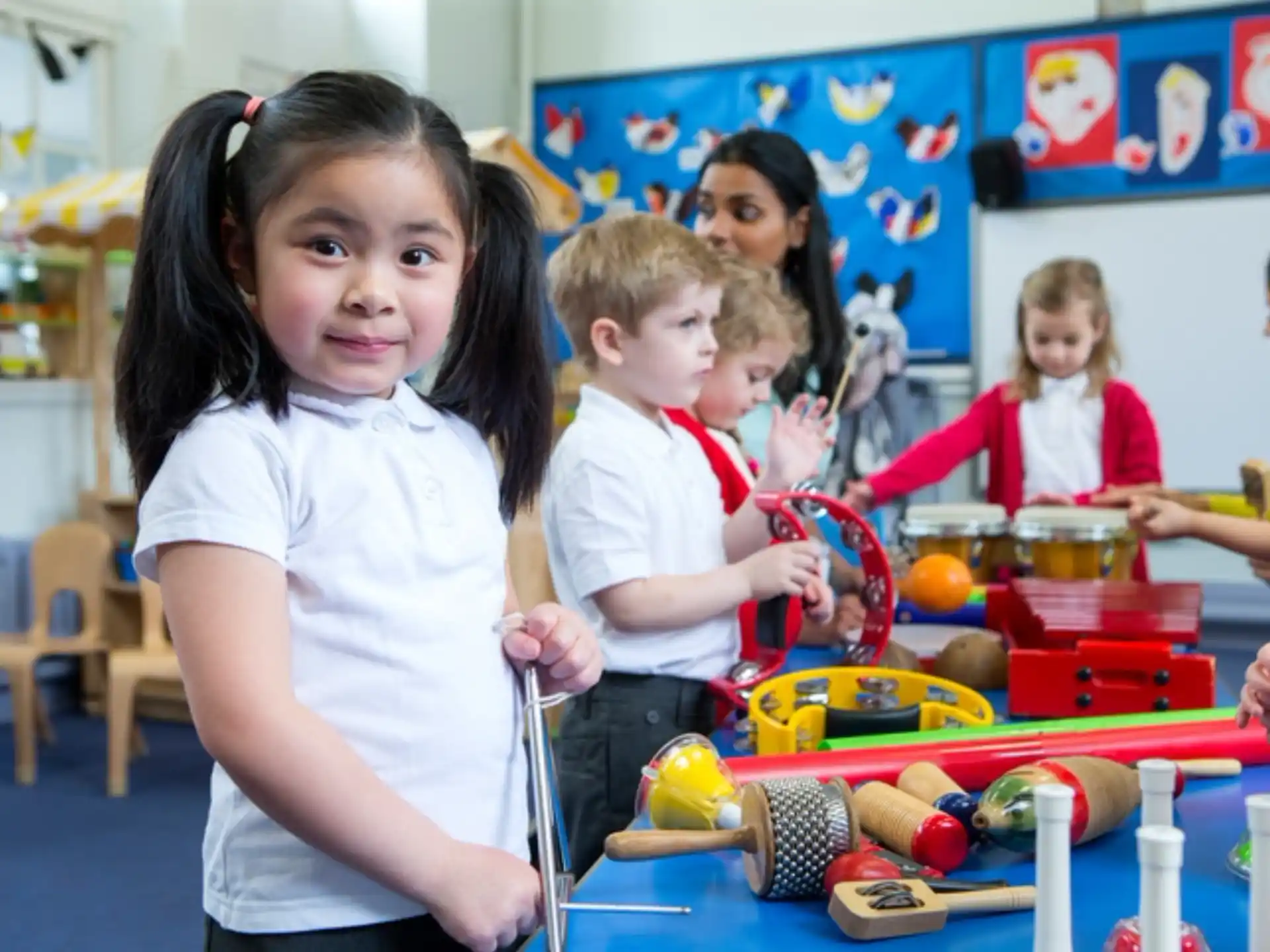 a group of children in a classroom