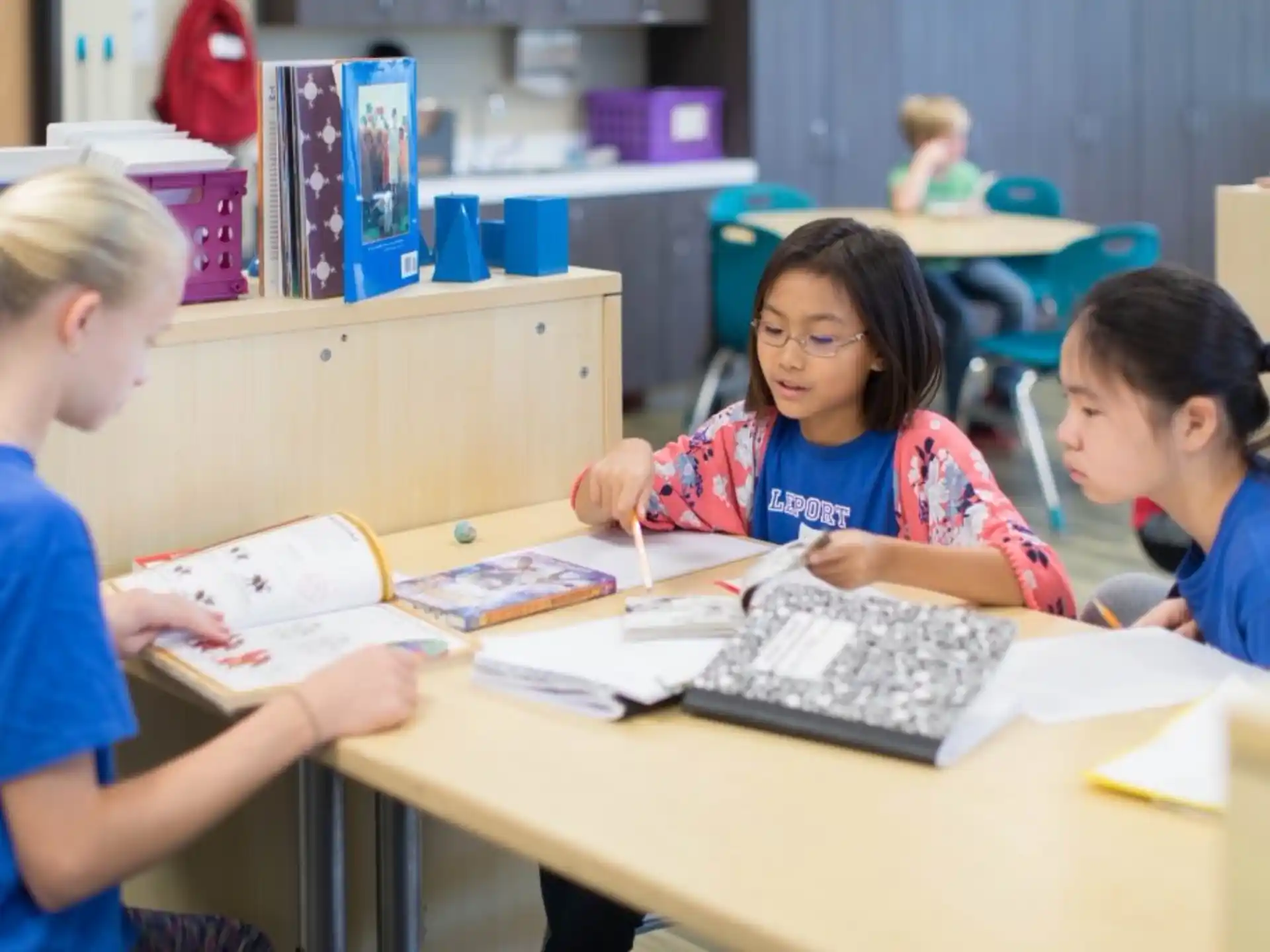 a group of children in a classroom