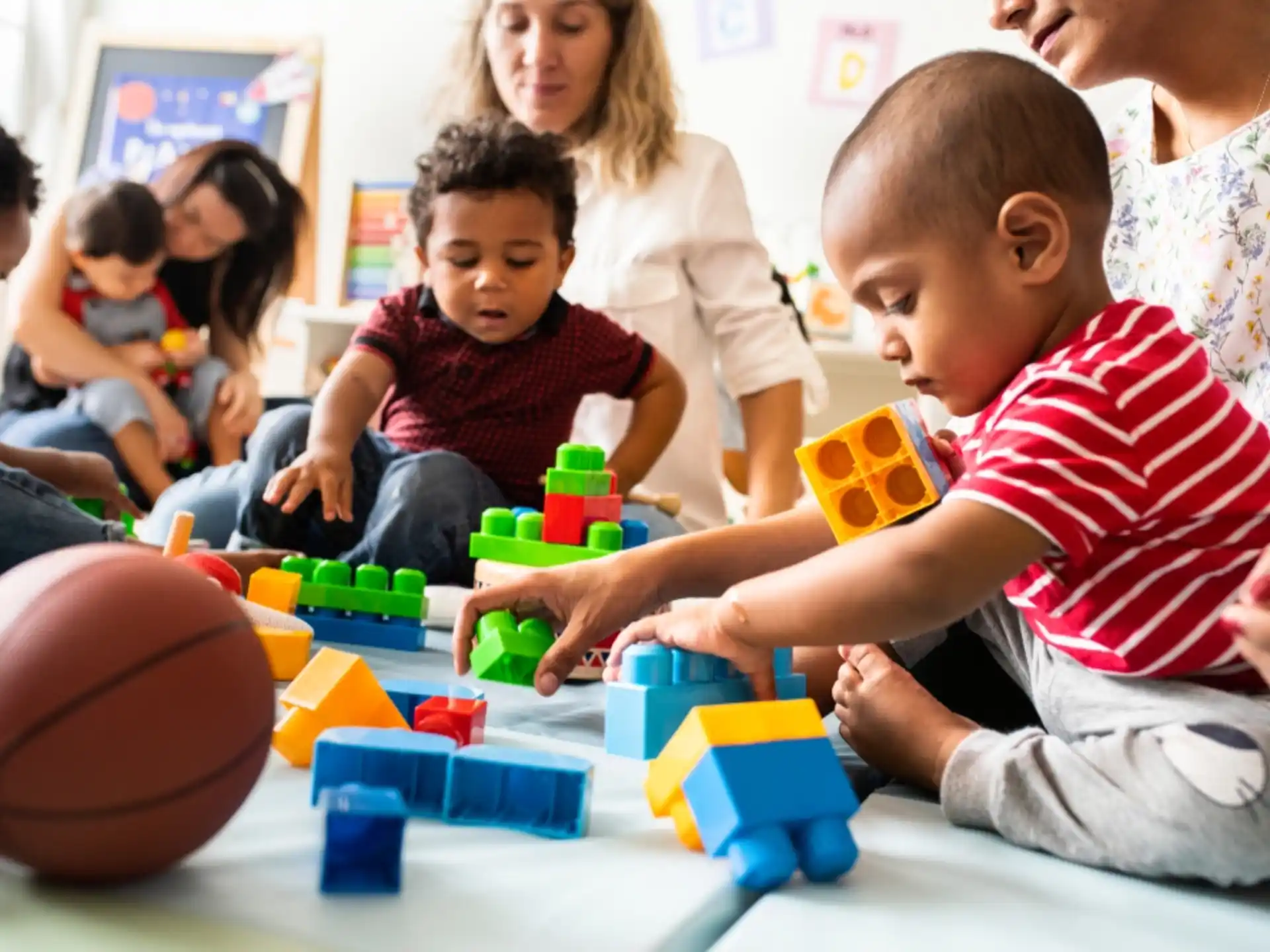 a group of children playing with toys