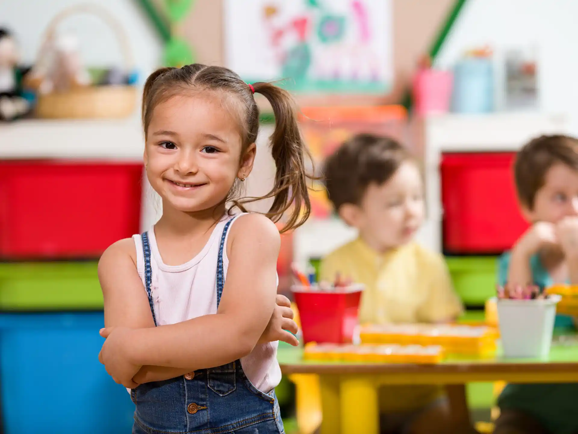 a young girl smiling