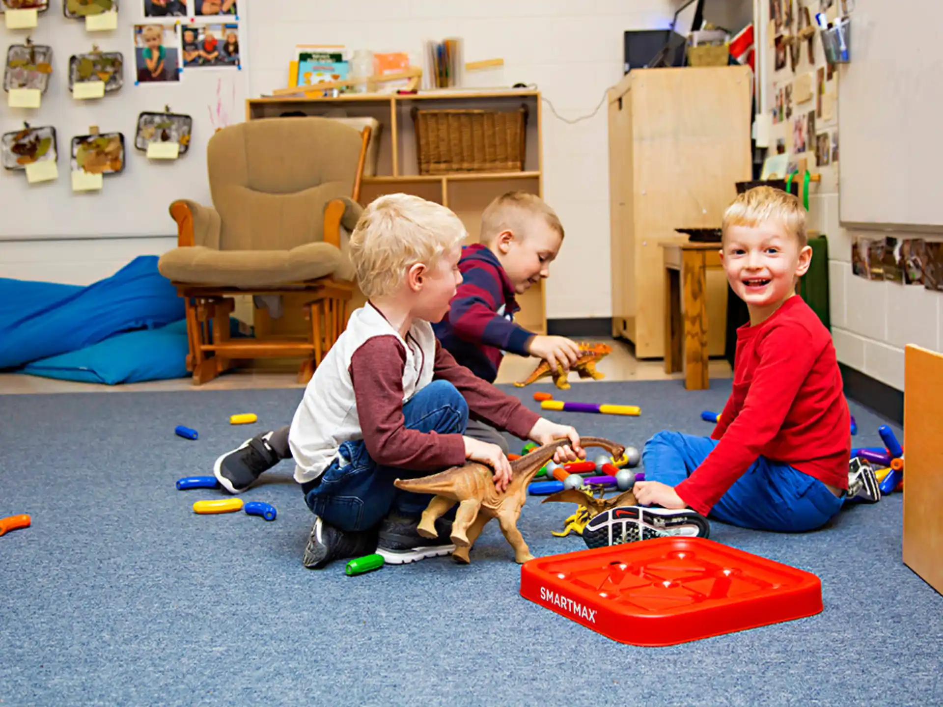 a group of children playing with toys