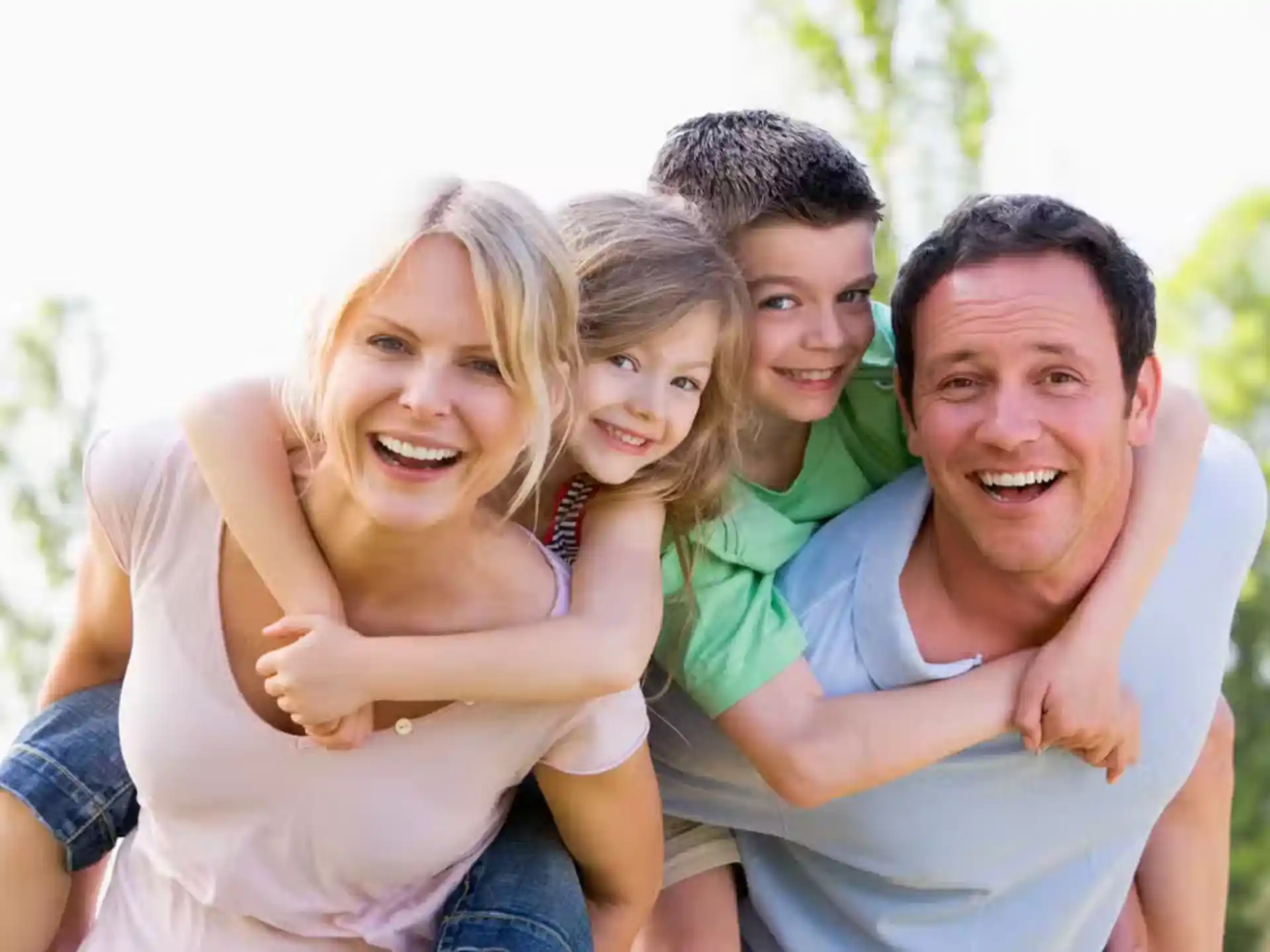a family posing for a picture