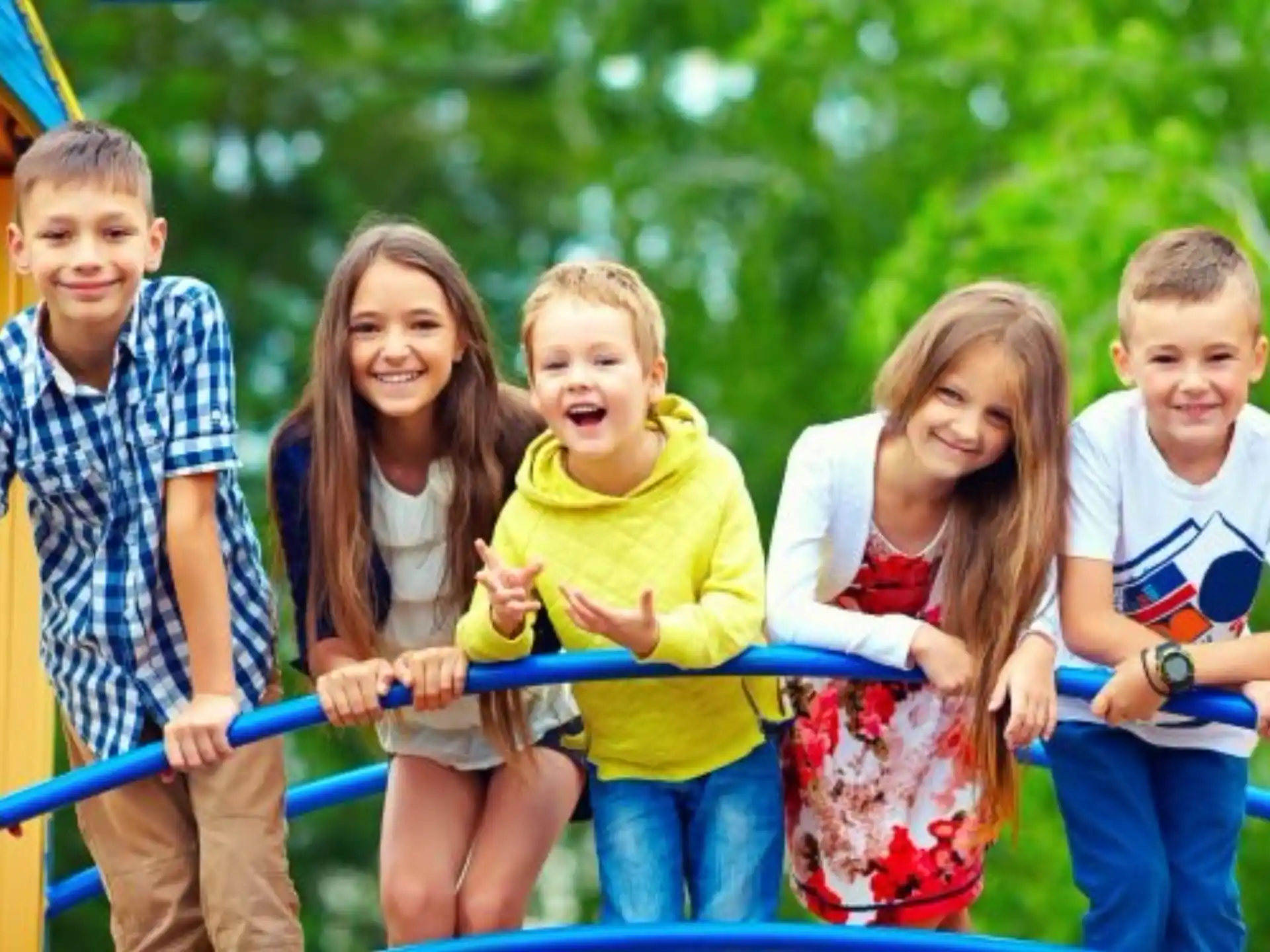 a group of children posing for a photo