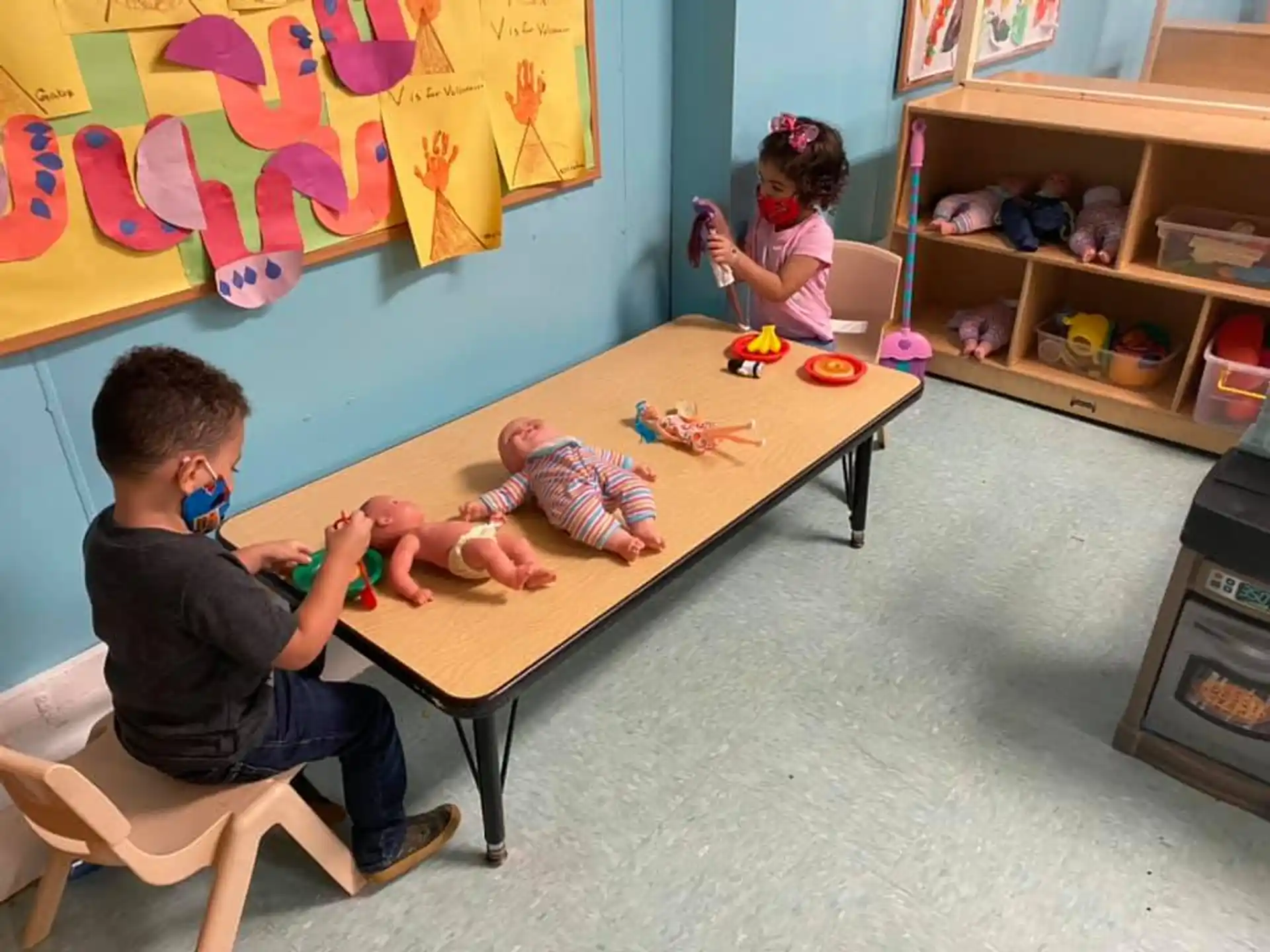 children playing with toys