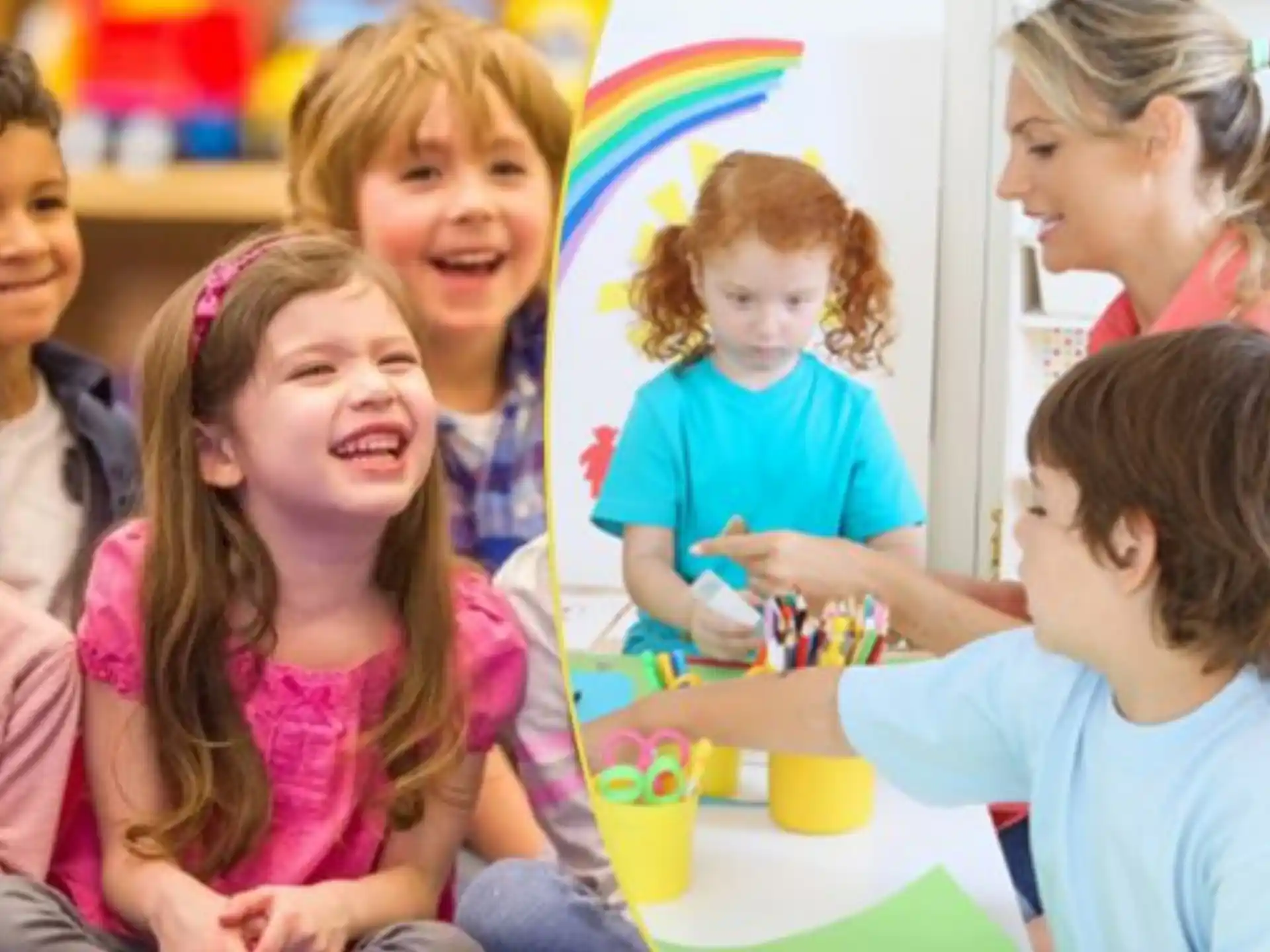 a group of children smiling