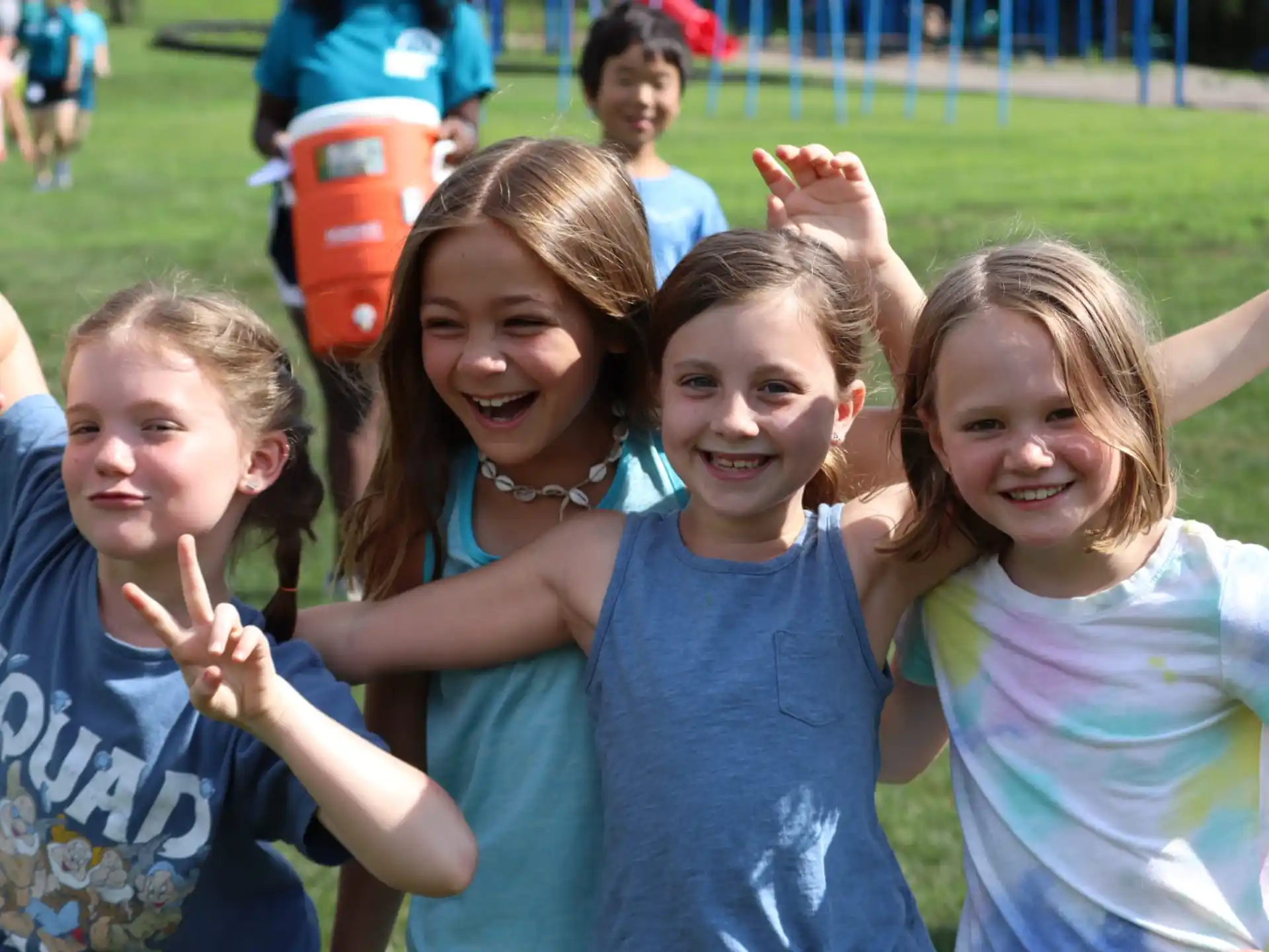 a group of girls posing for a photo