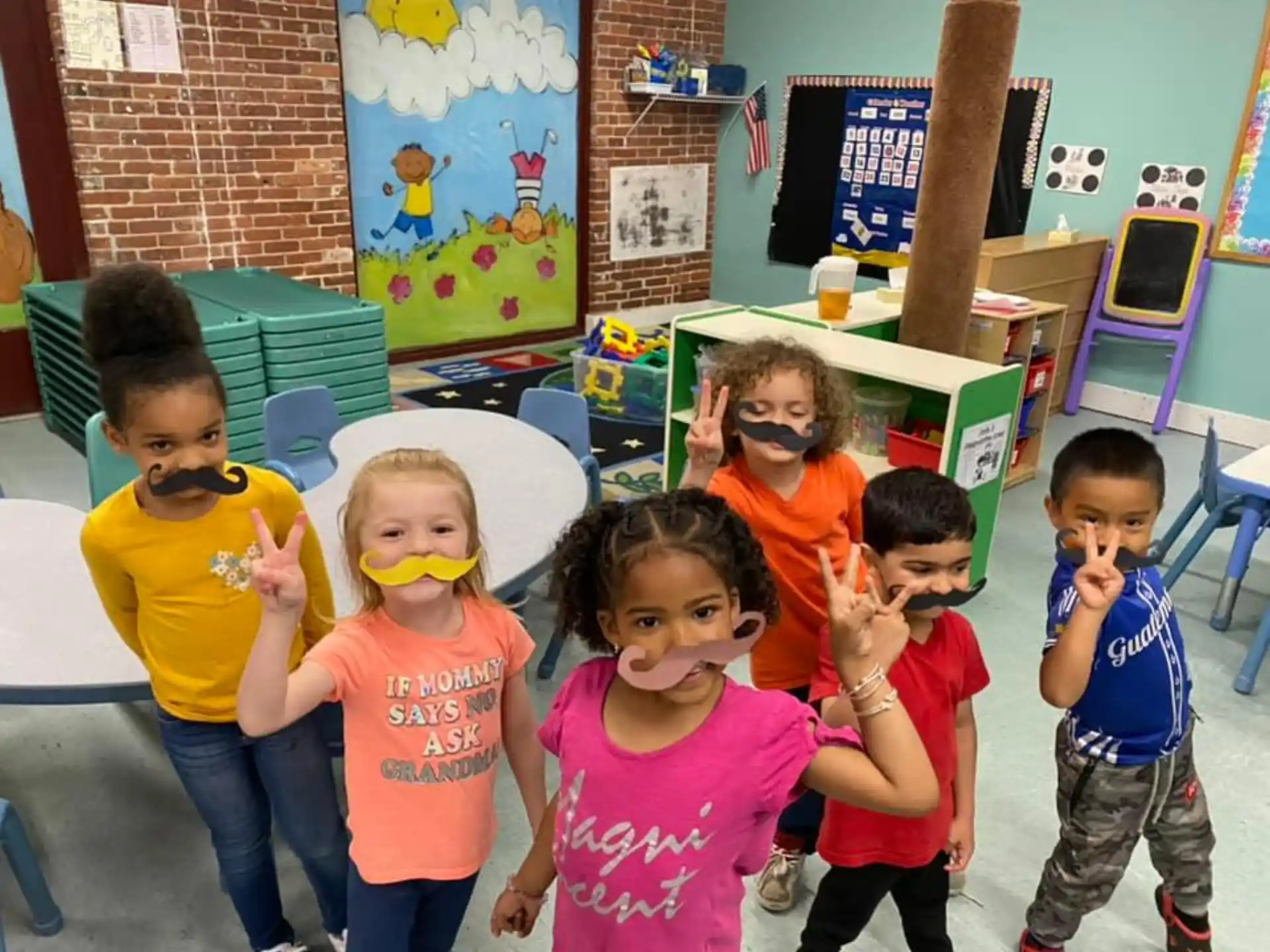 a group of children in a classroom