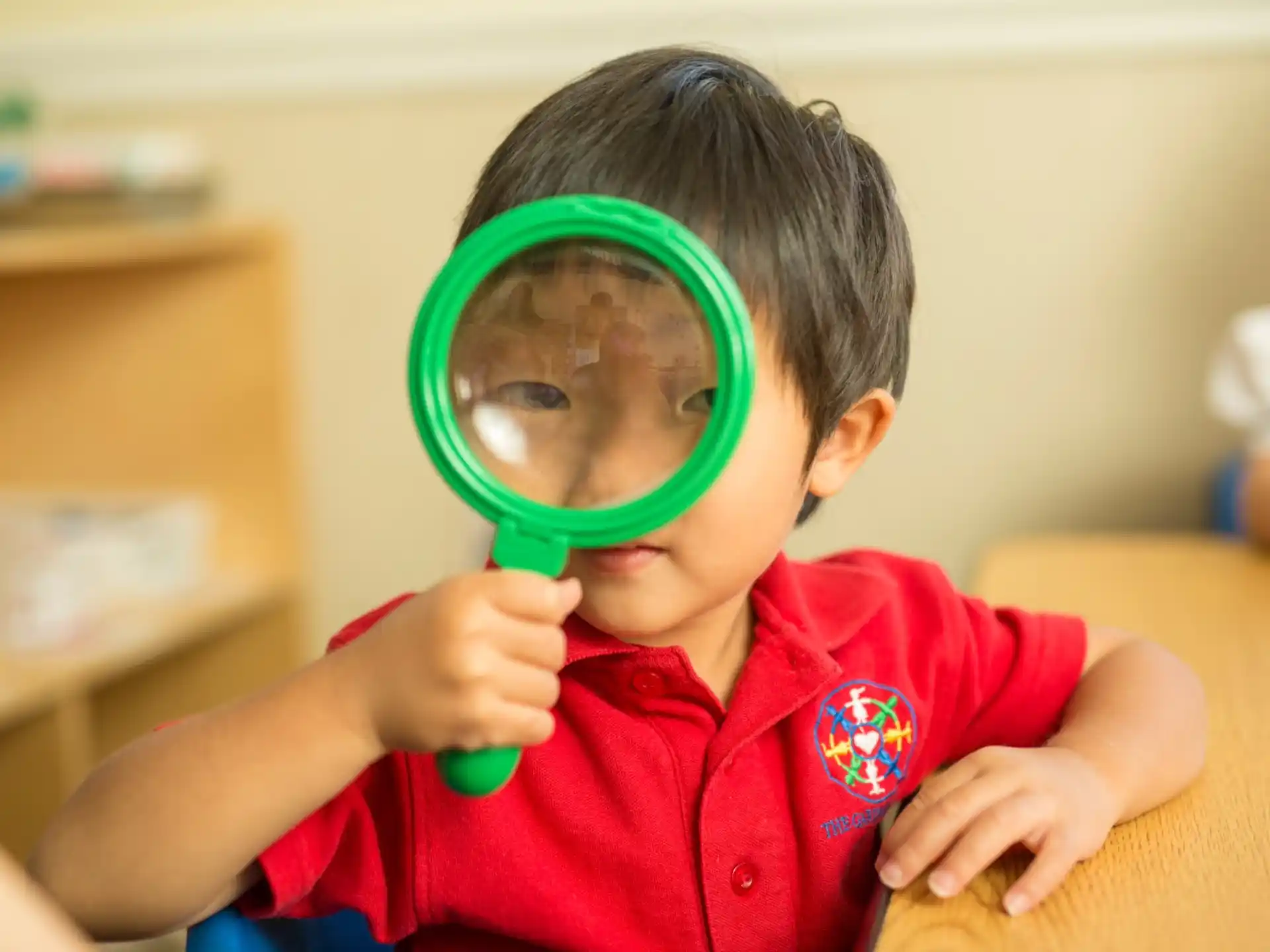 a child wearing a mask