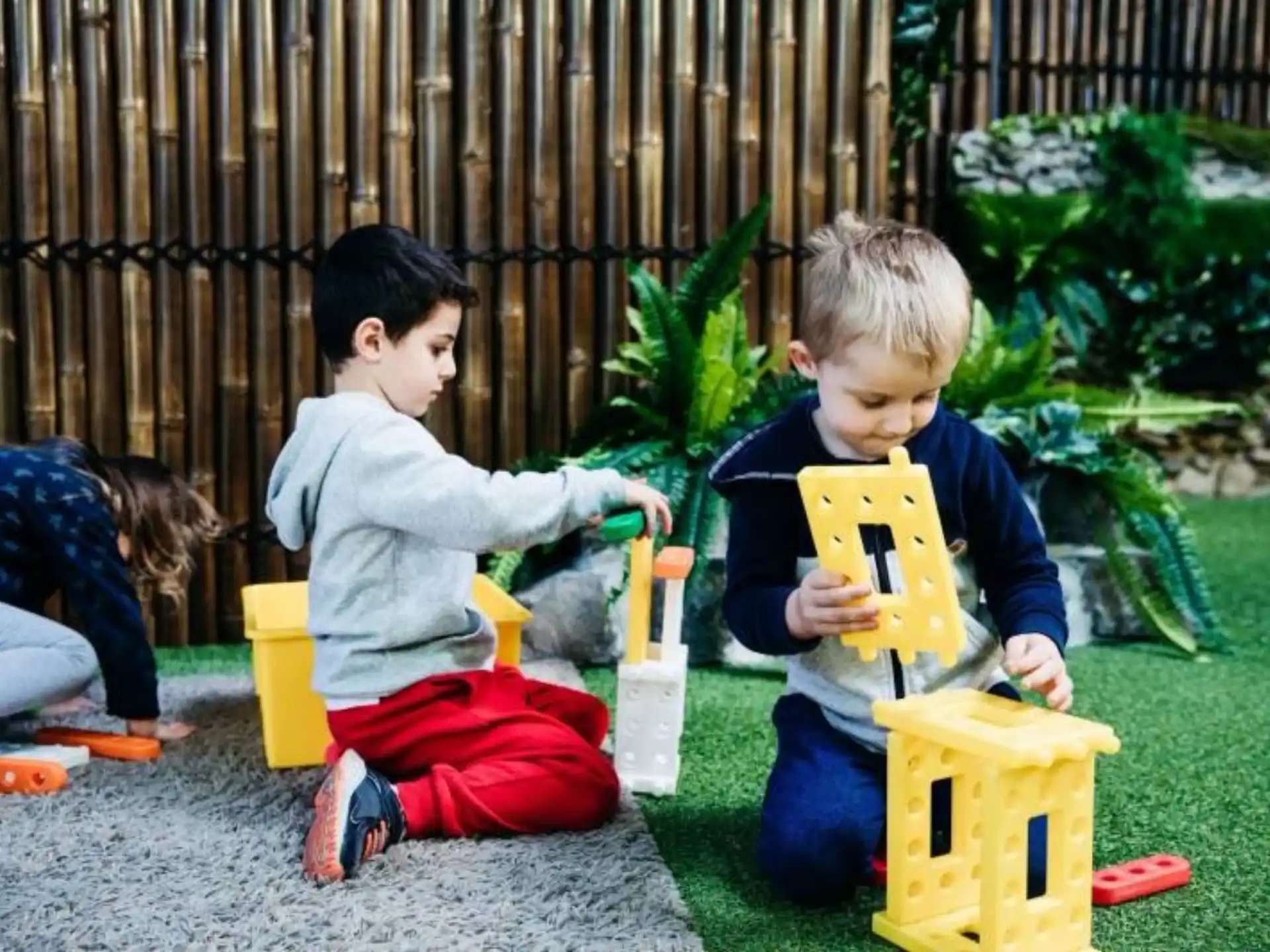 children playing in the sand
