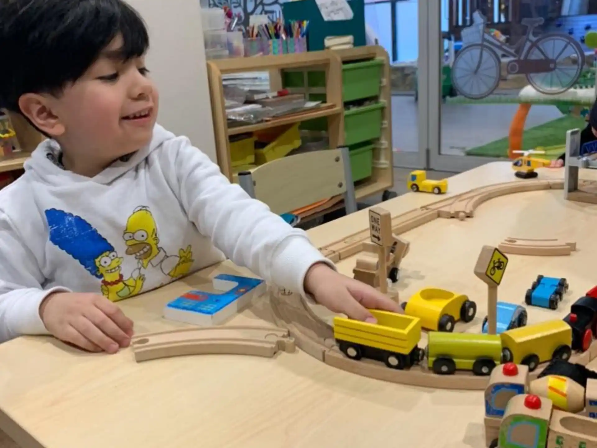 a child playing with toys