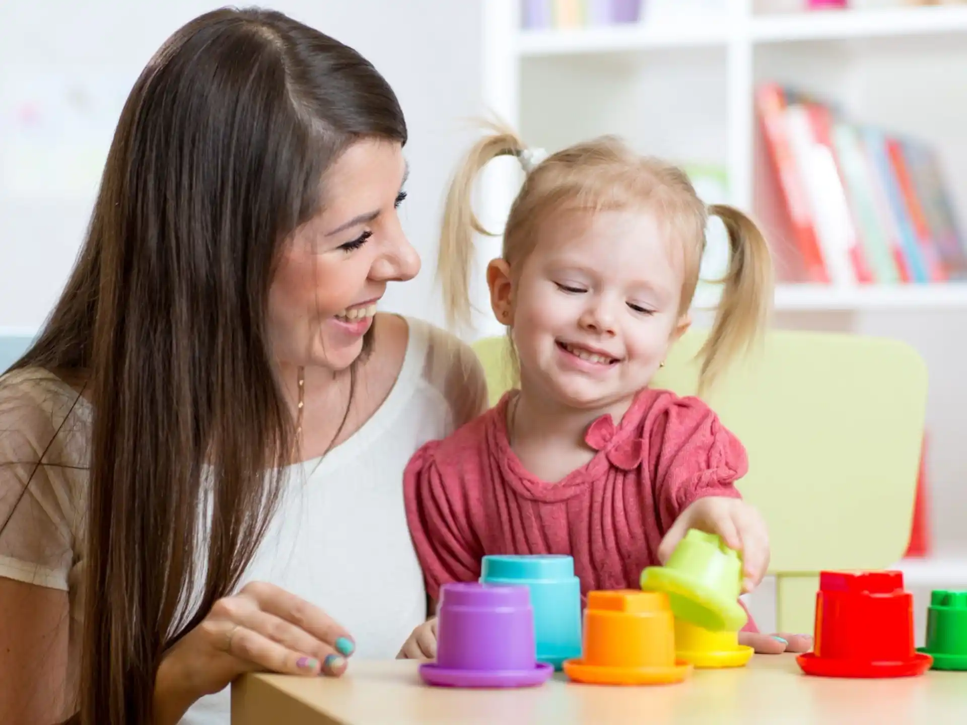 a woman and a child