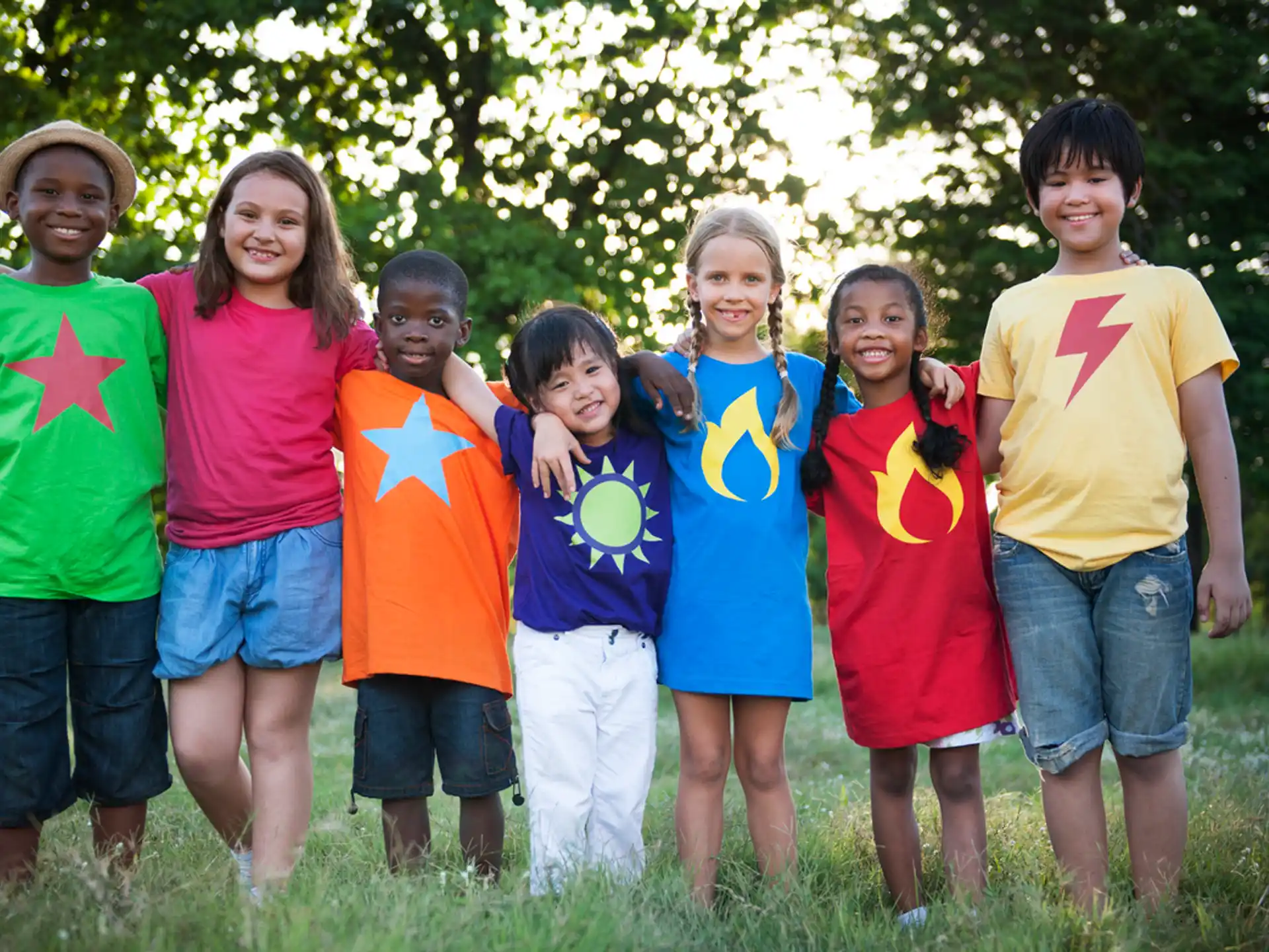 a group of children posing for a photo