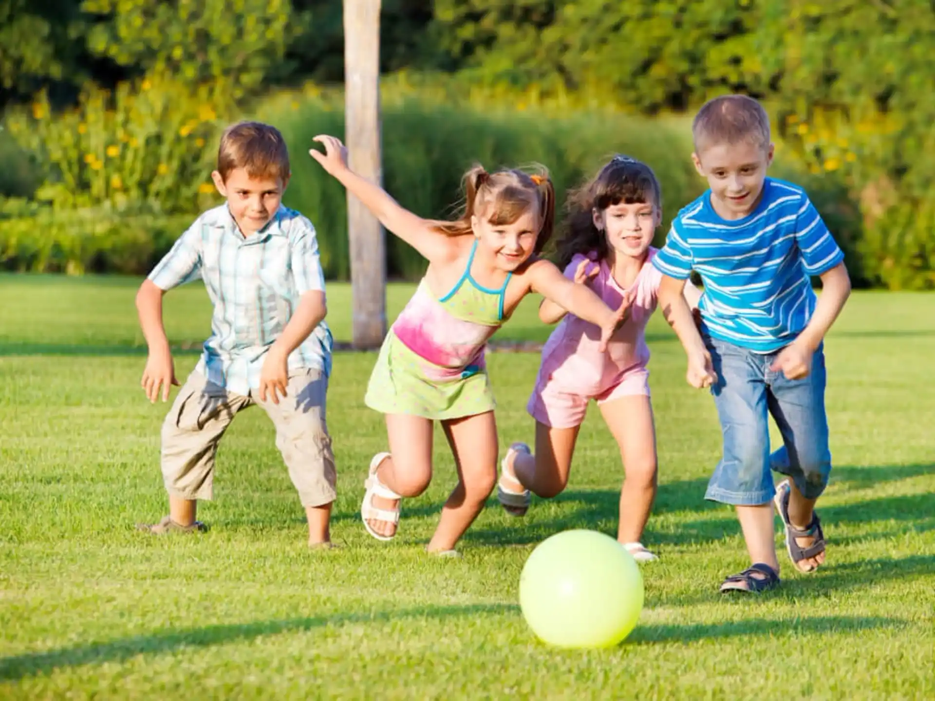 kids playing with a ball