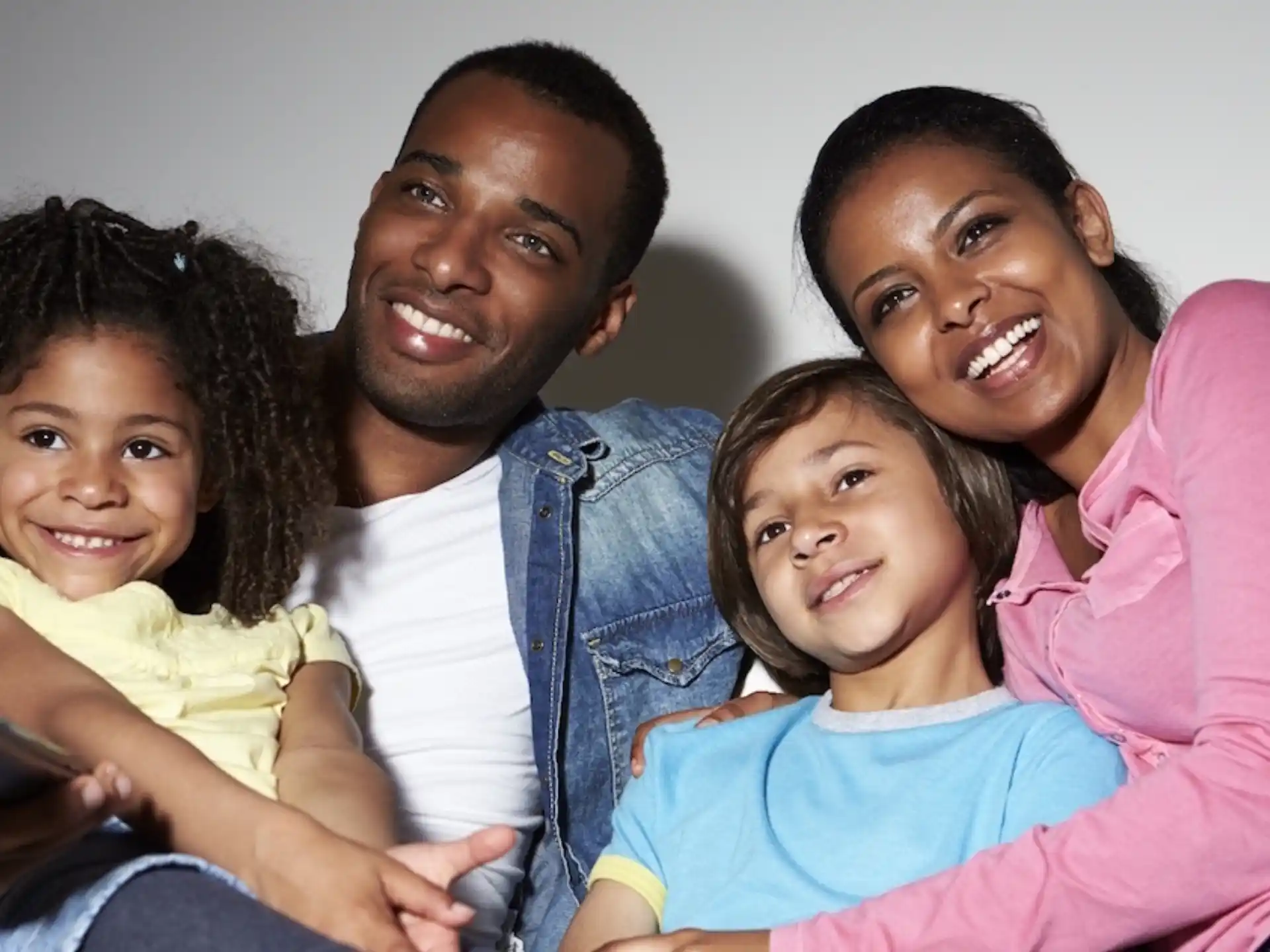 a family posing for a picture