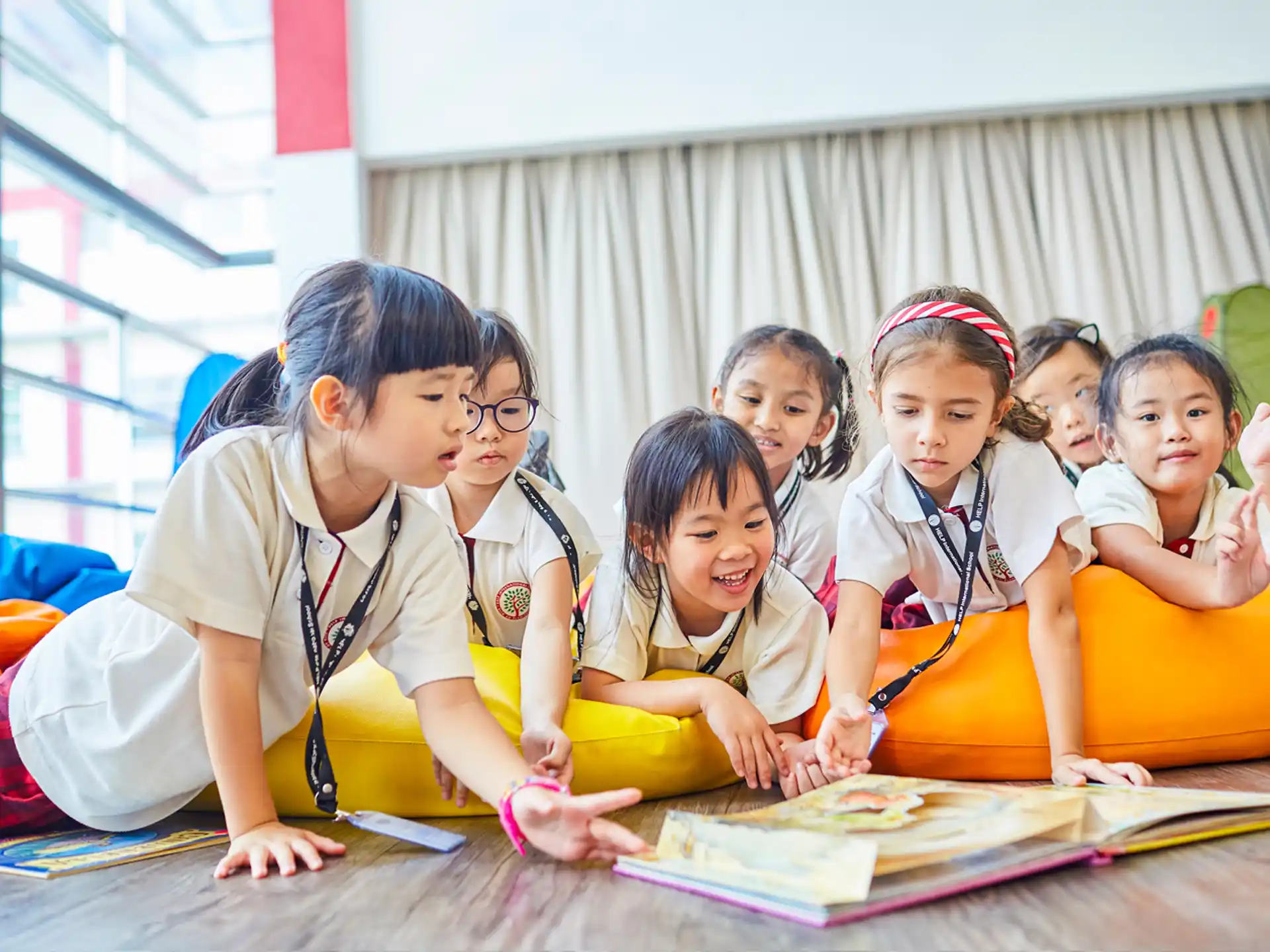 a group of children sitting on the floor