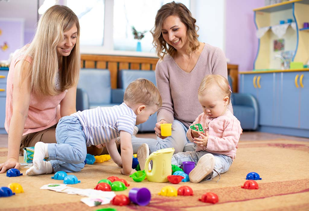 a group of children playing with toys