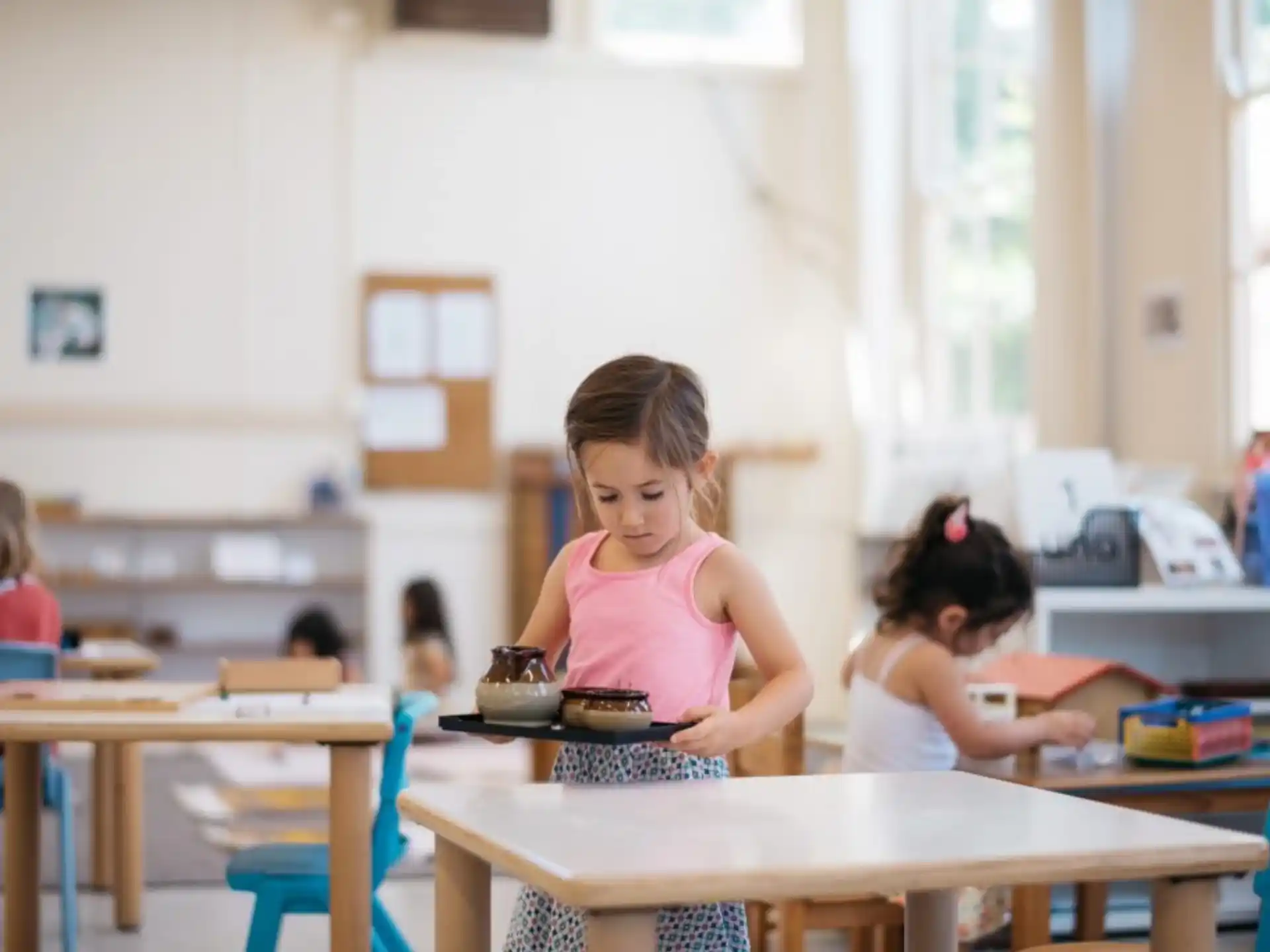 a group of children in a classroom