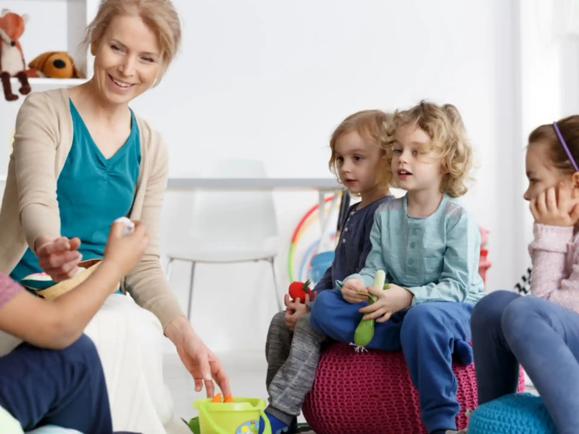 a person and a group of children