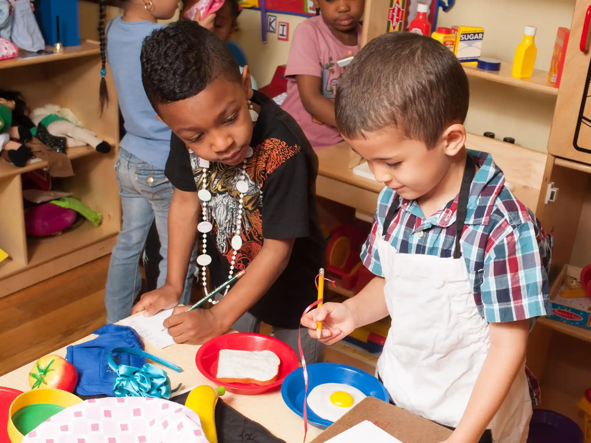 a group of children in a room