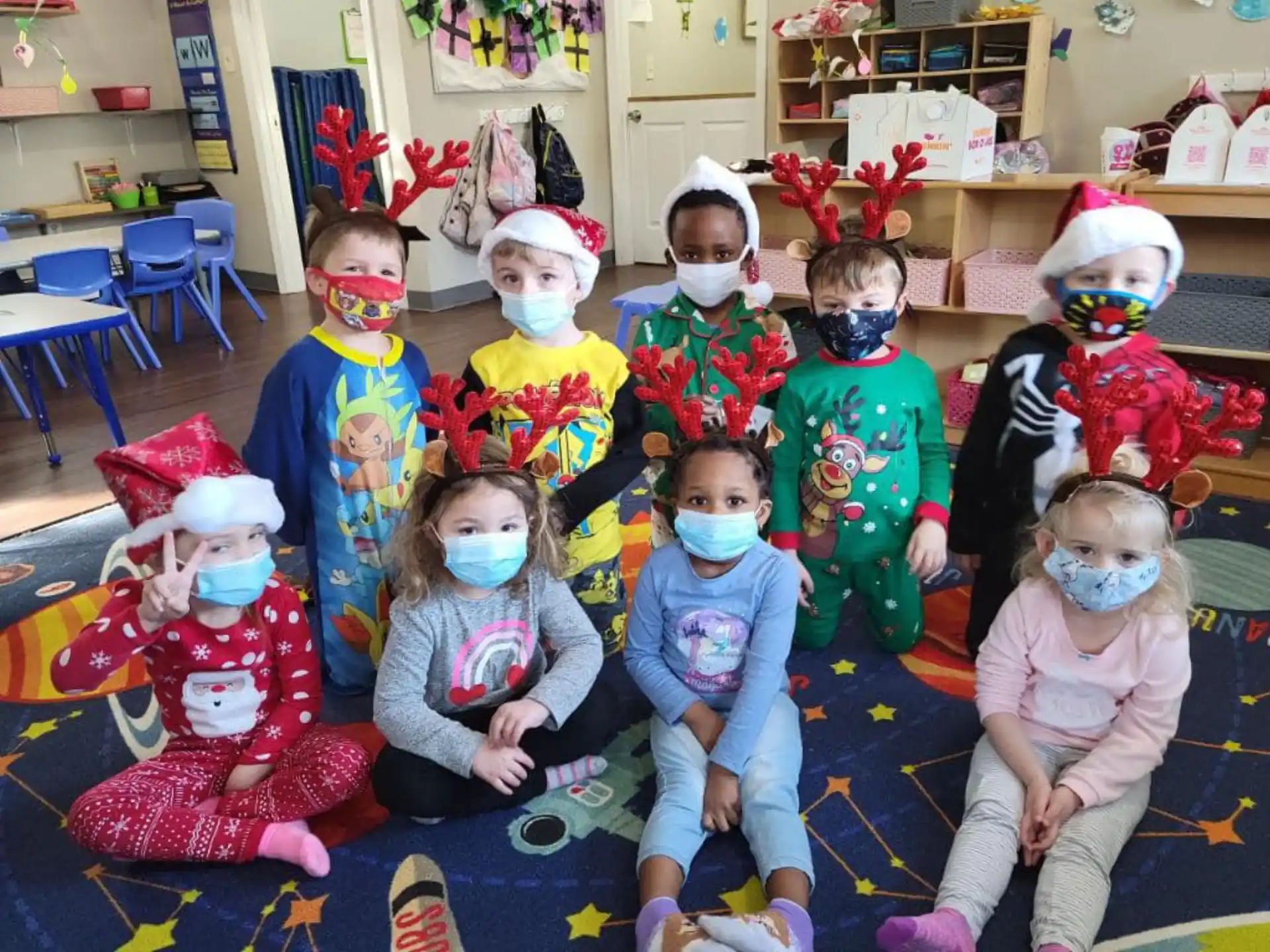 a group of children wearing clothing