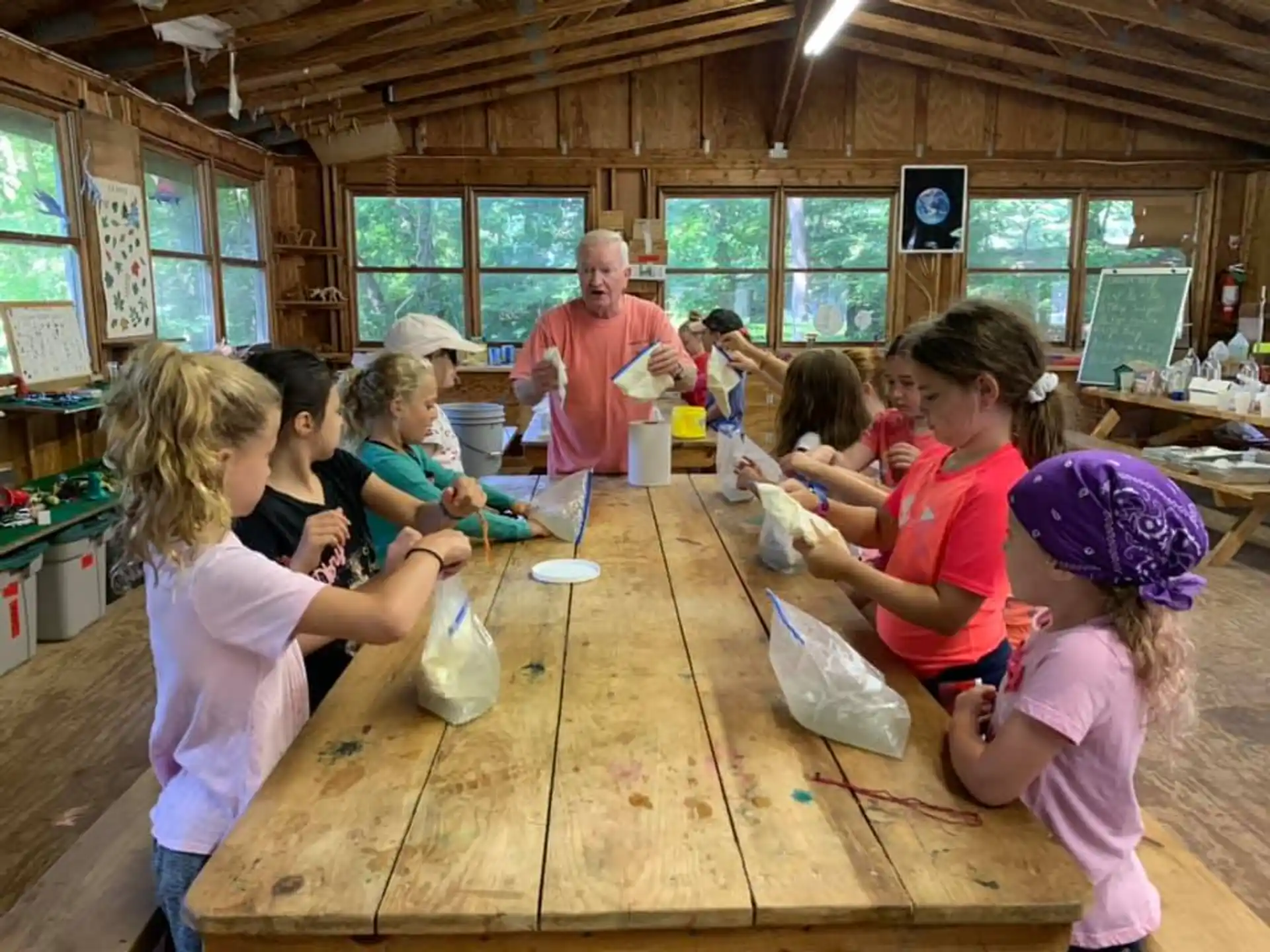 a group of children in a room