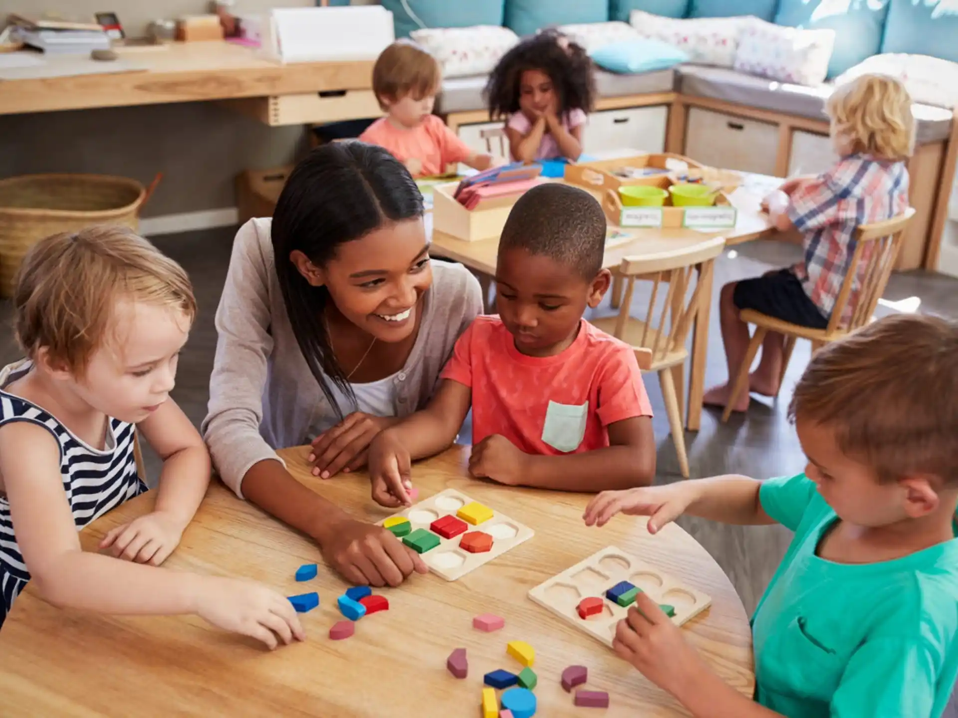 a person and several children playing a game