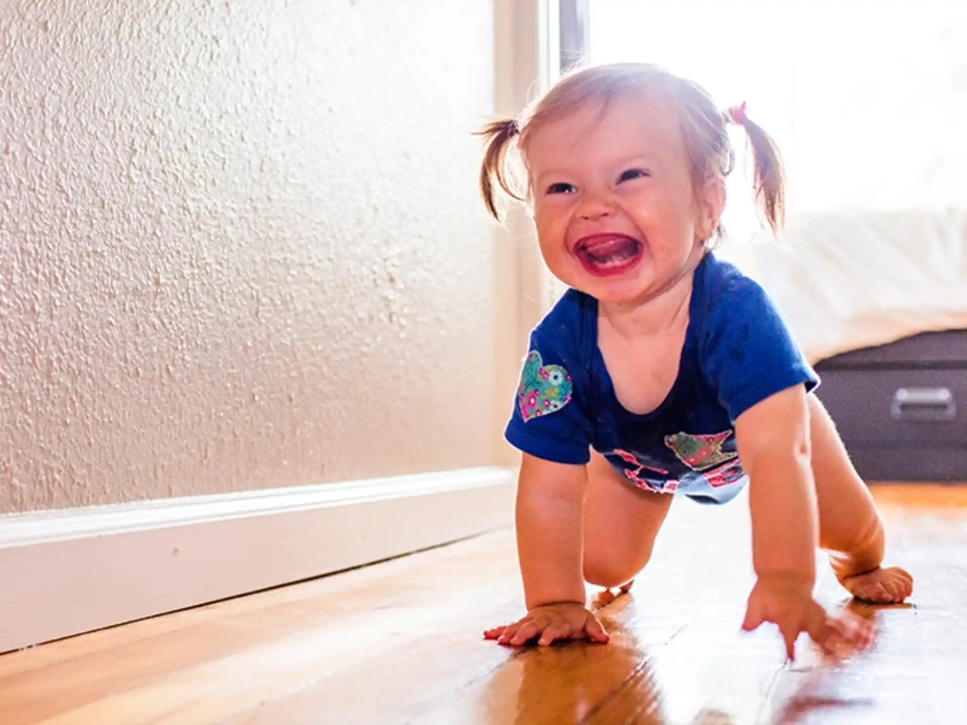 a little girl laughing