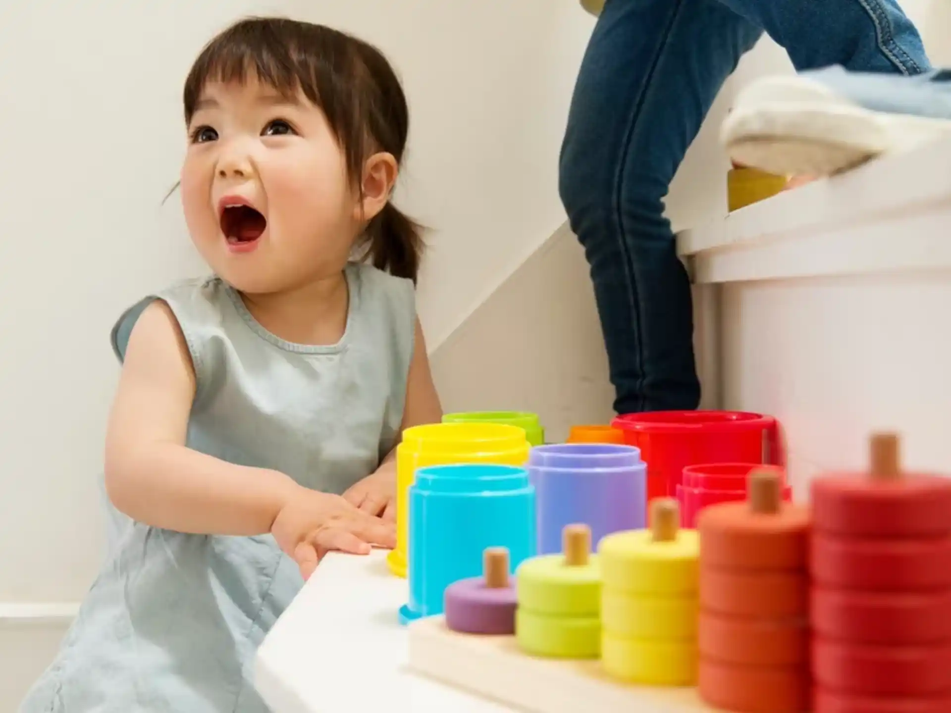 a baby with a surprised expression