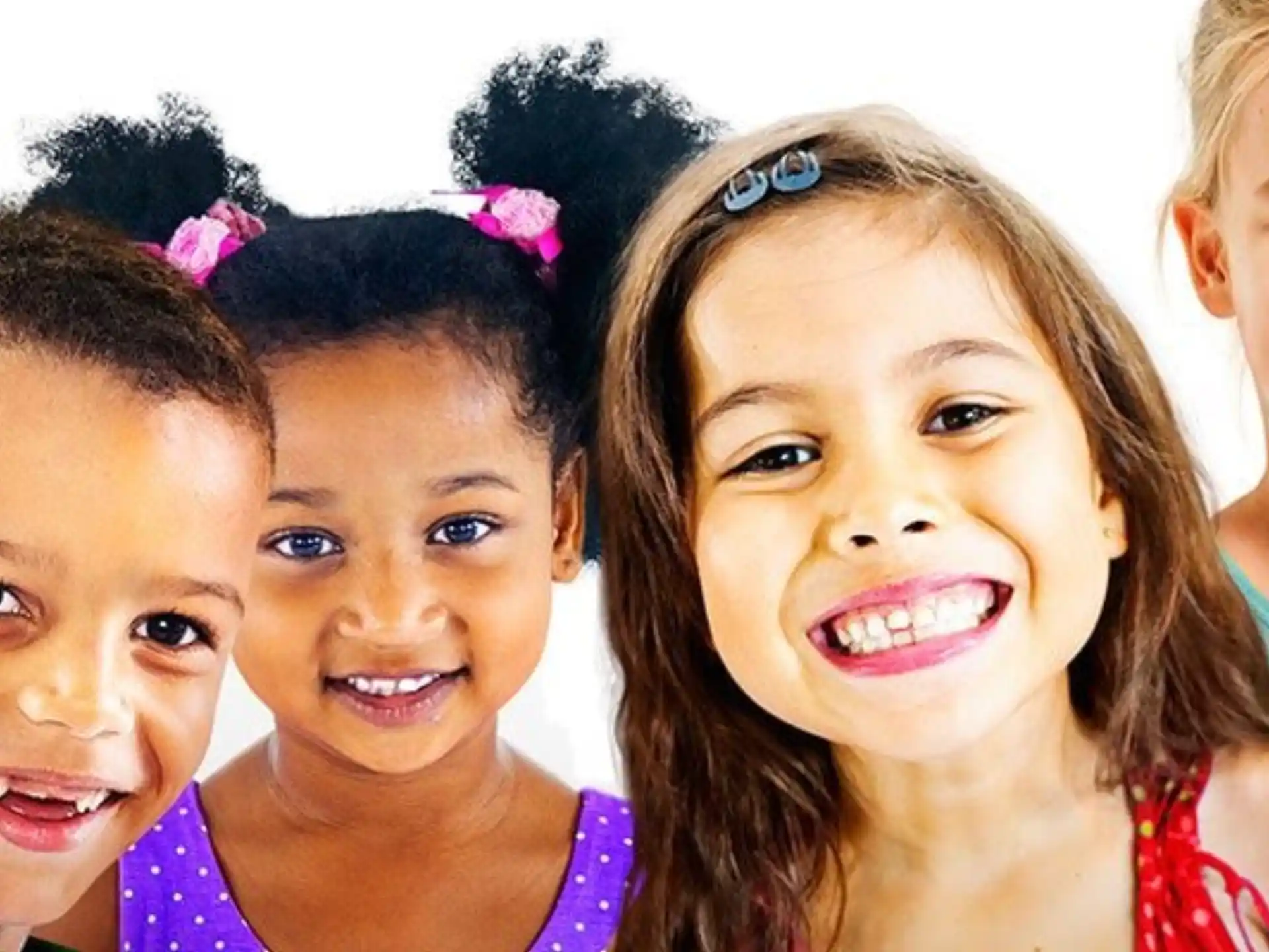 a group of children smiling