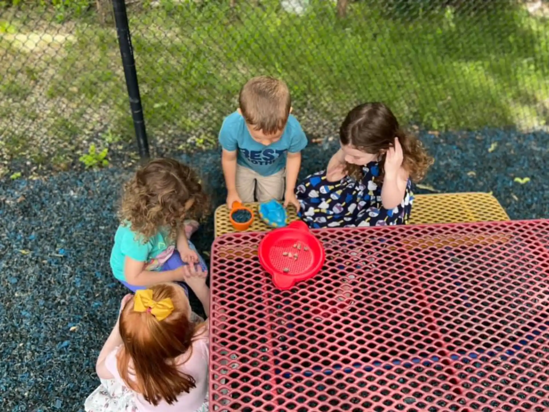 kids playing with a frisbee