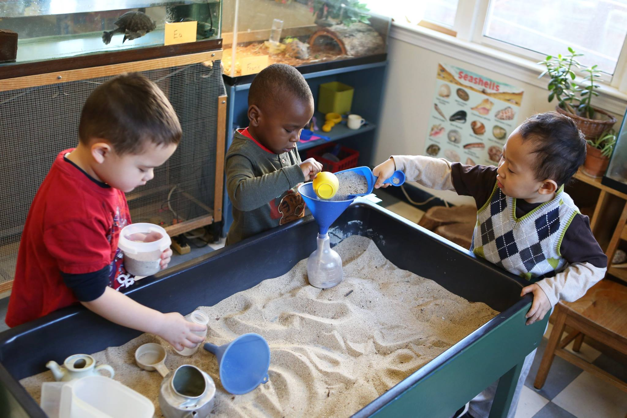 a group of children painting