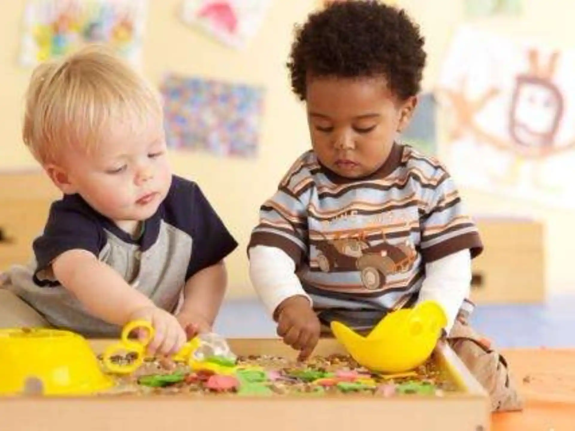 two children playing with toys
