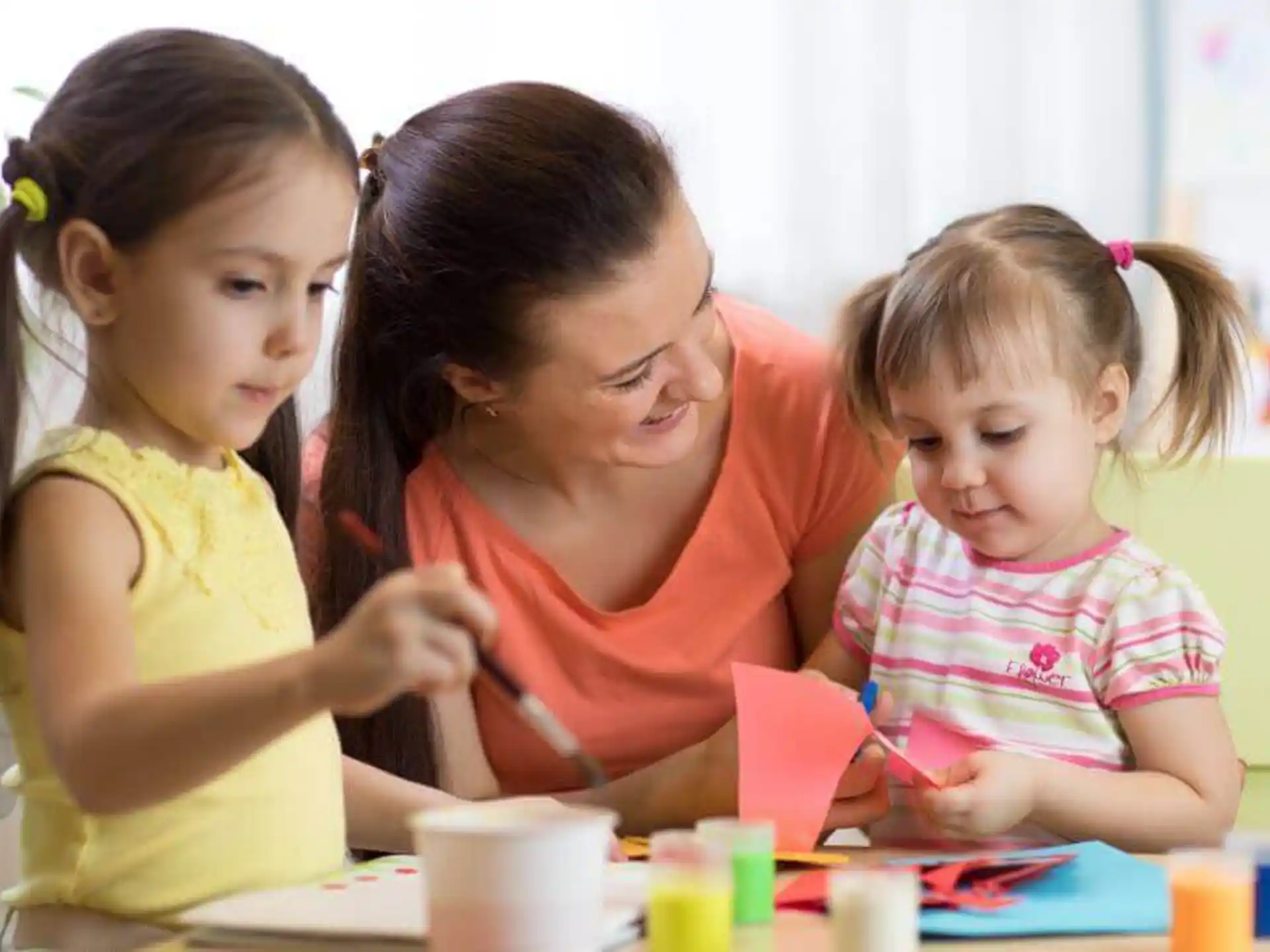 a person and two children