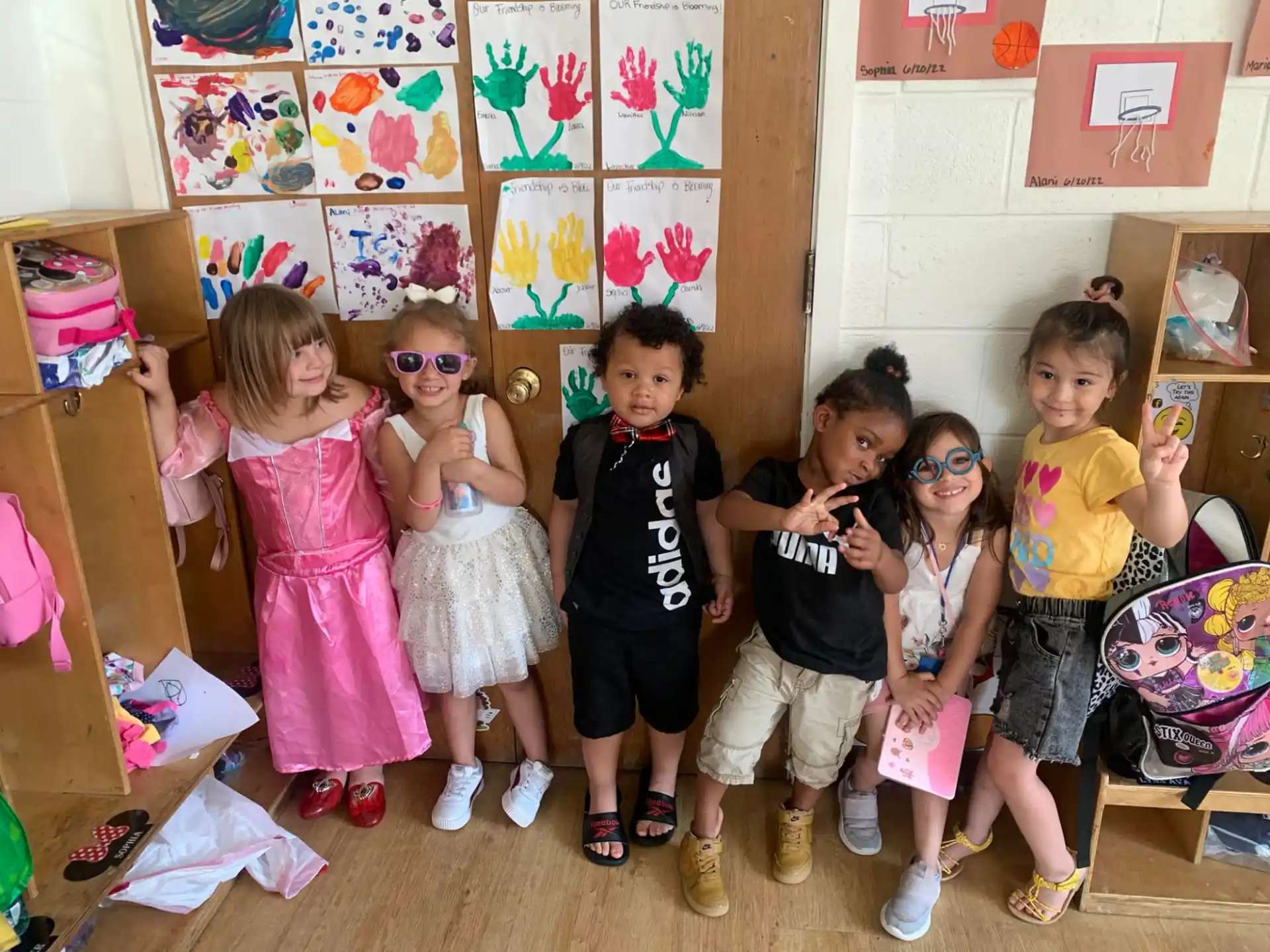 a group of children posing for a photo