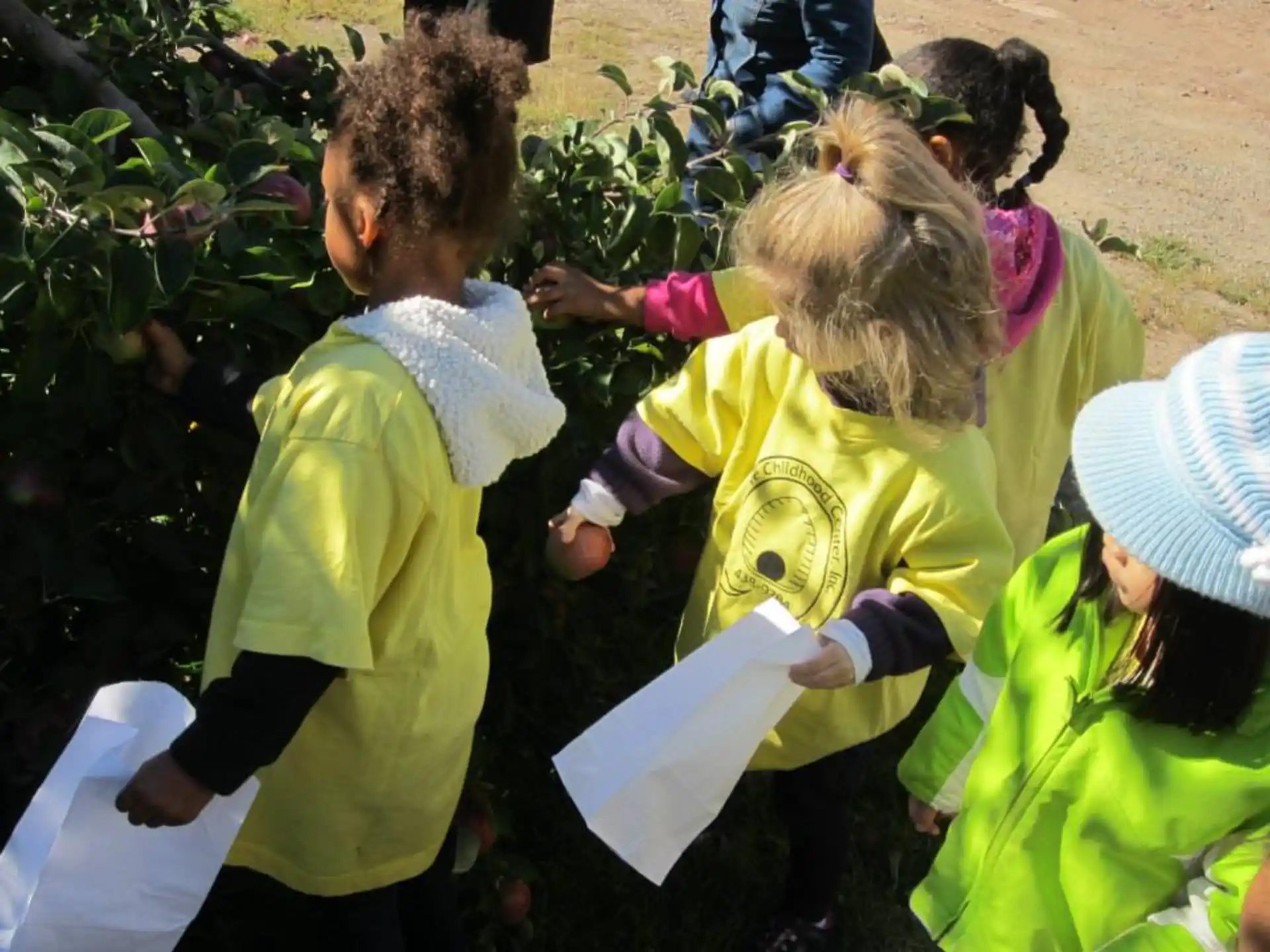 a group of children in yellow shirts
