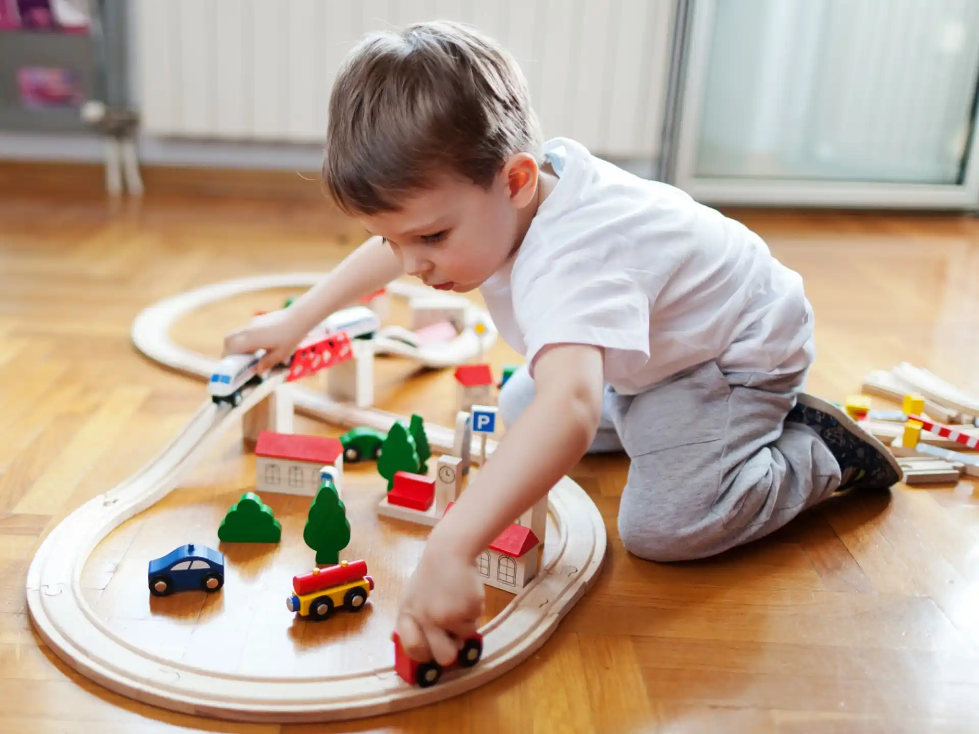 a child playing with toys