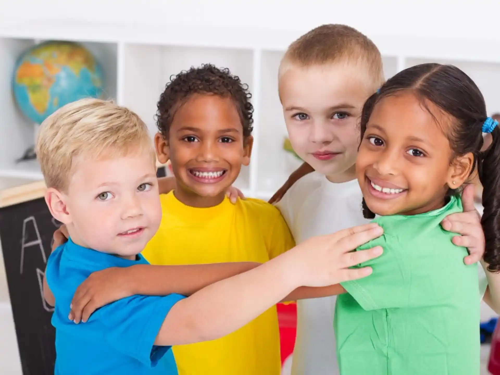 a group of children posing for a photo
