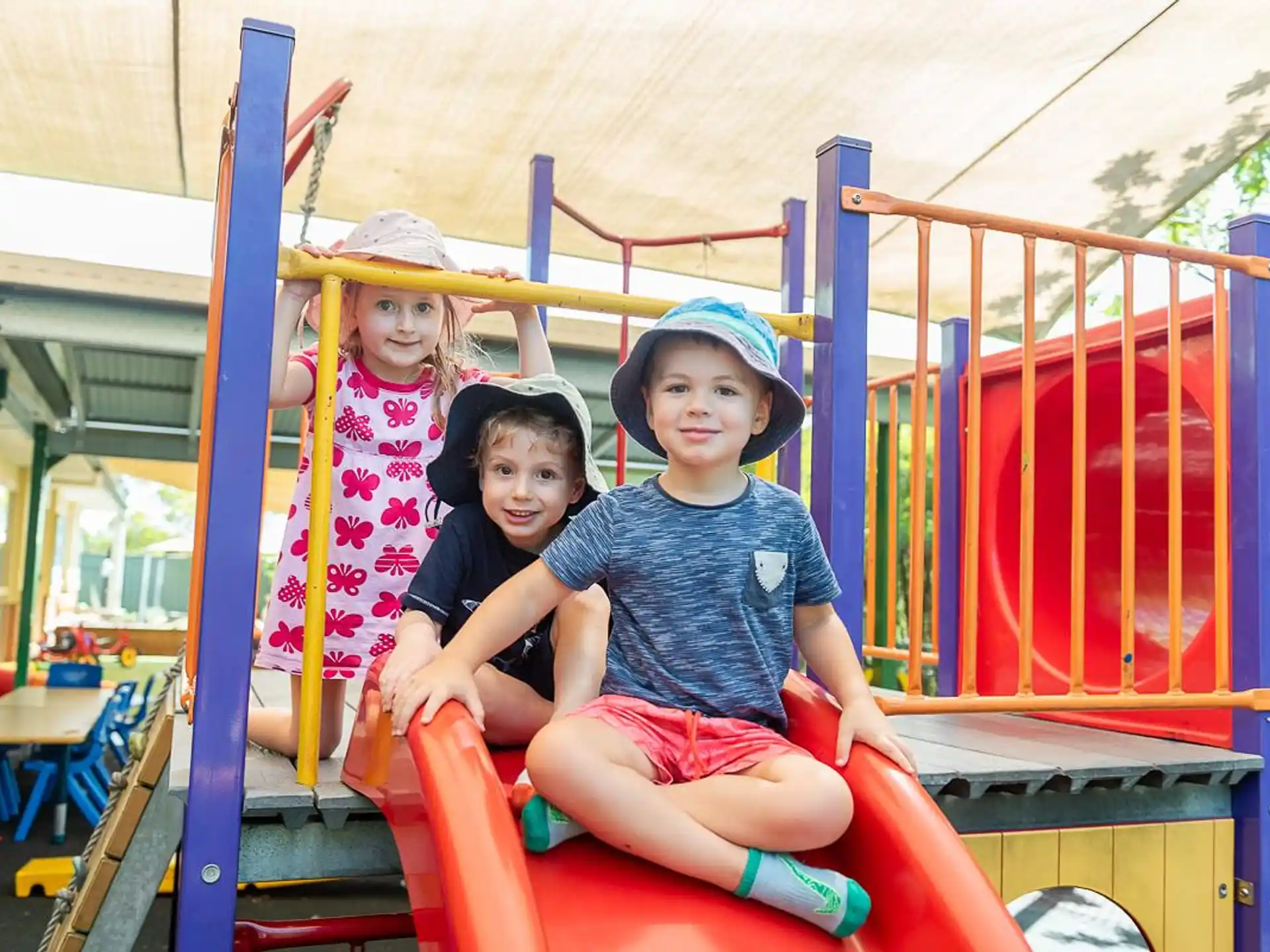 a group of children on a playground