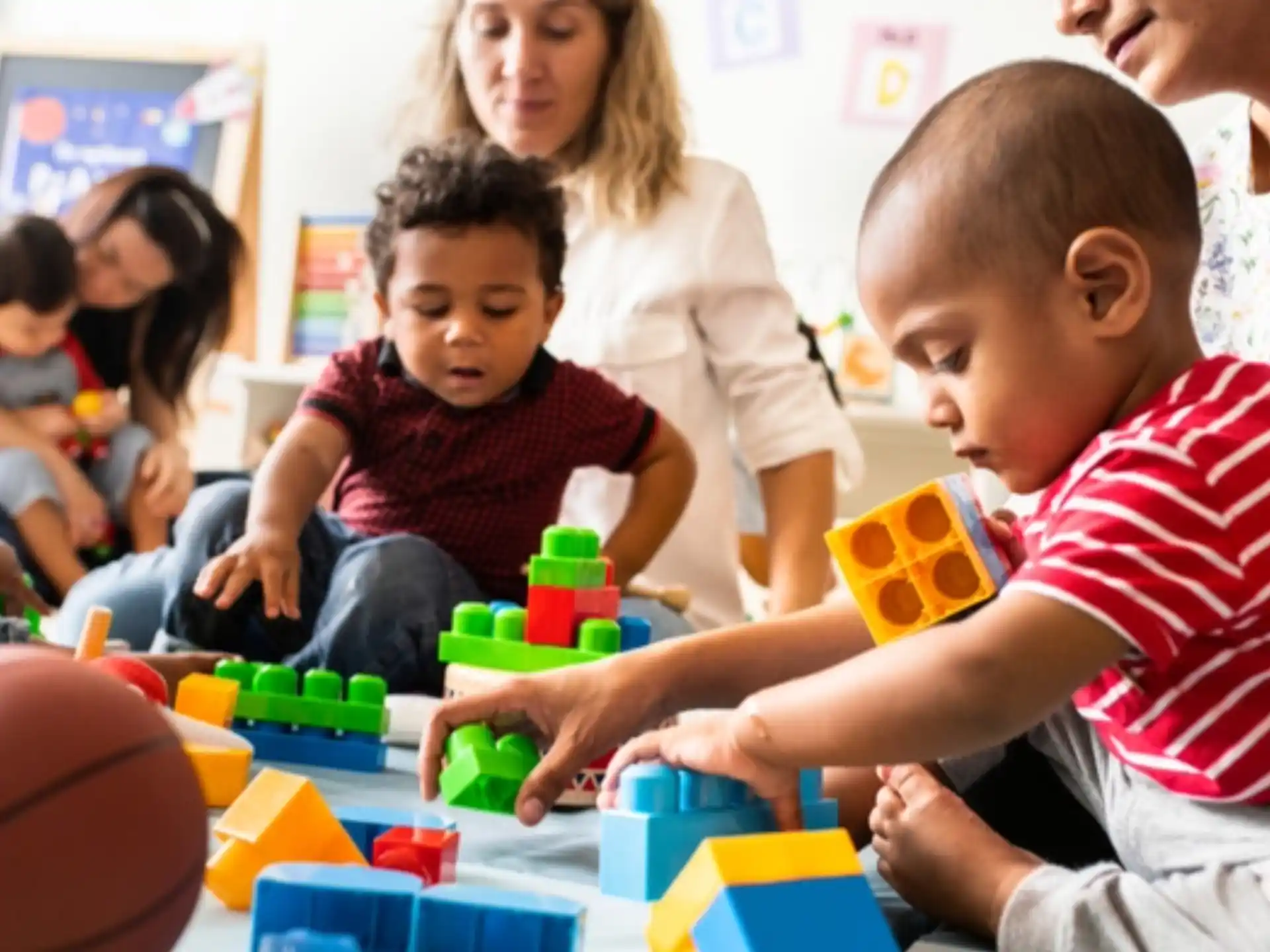 a group of children playing with toys