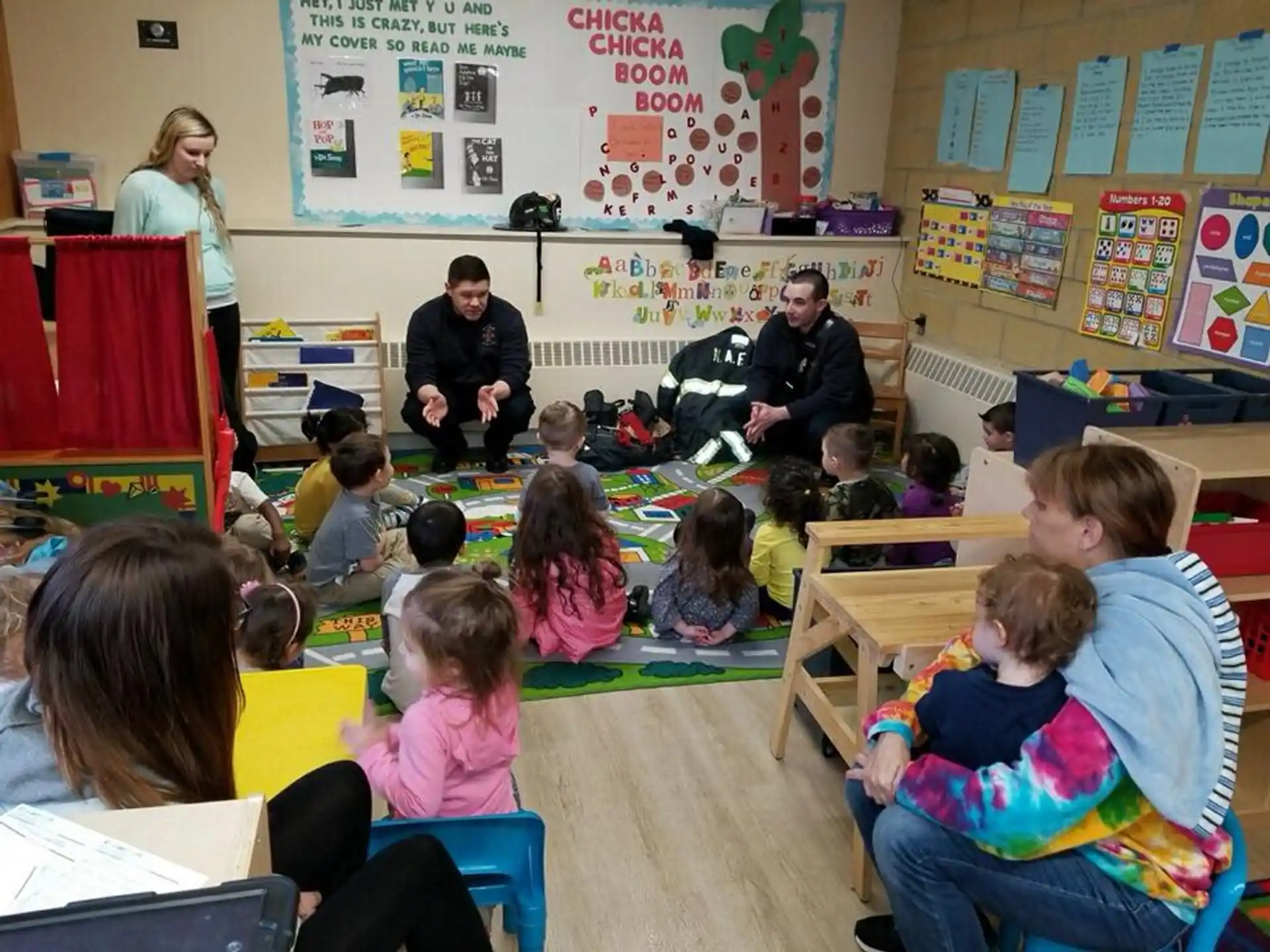 a group of children in a classroom